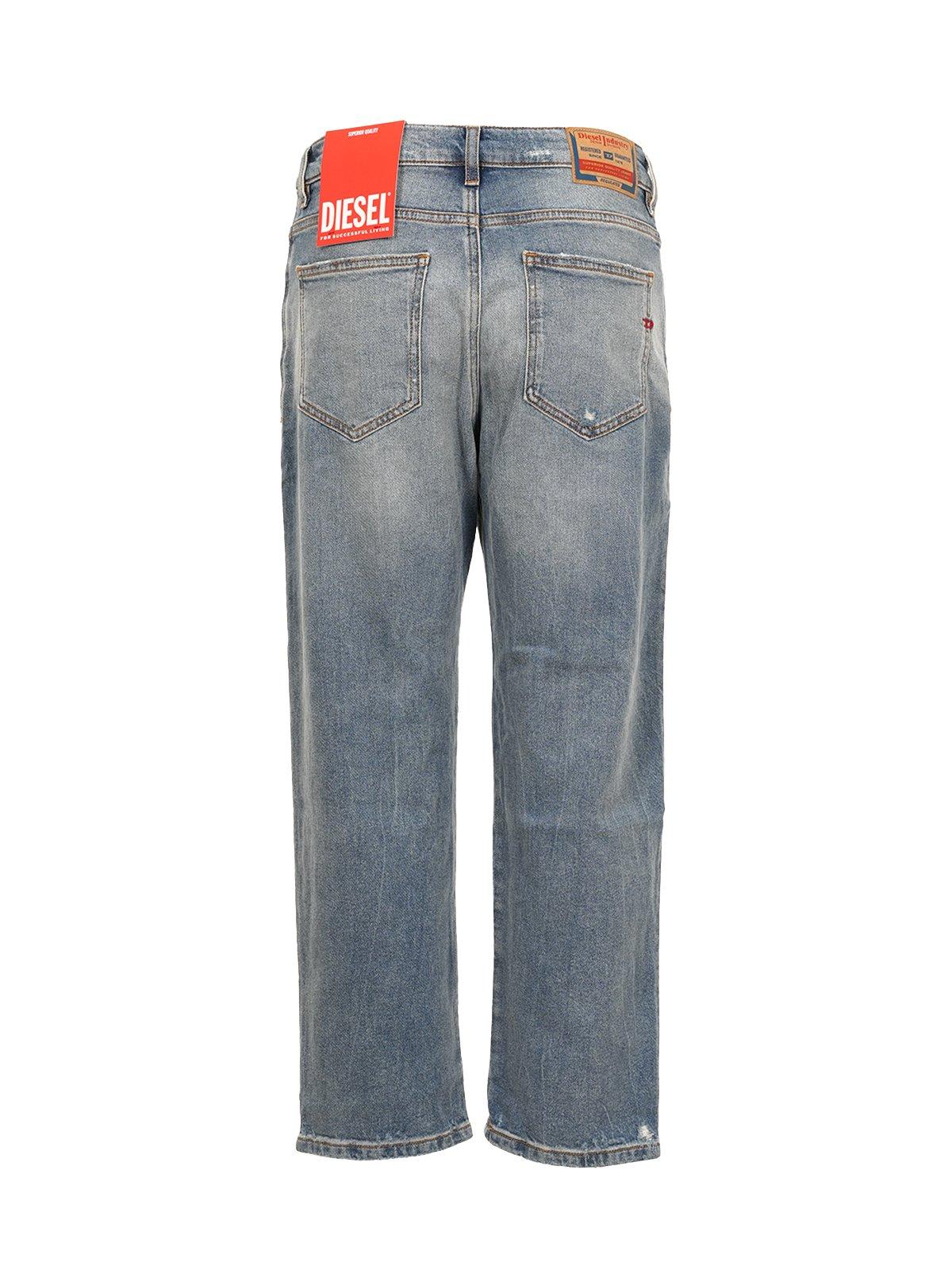 Shop Diesel 2016 D-air 0pfar Low-rise Distressed Cropped Jeans In Denim