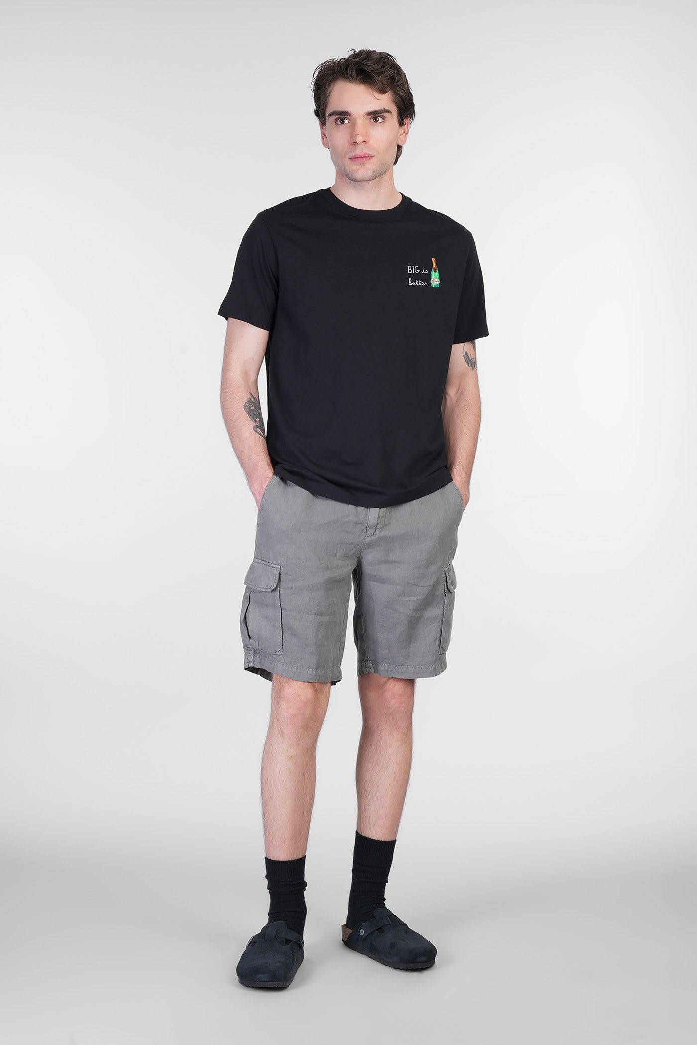 Mc2 Saint Barth Portofino T-shirt In Black Cotton In Black