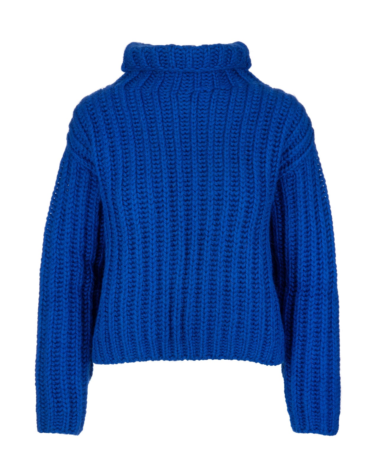 RED Valentino The Black Tag - High Neck Sweater In Blue Wool Blend