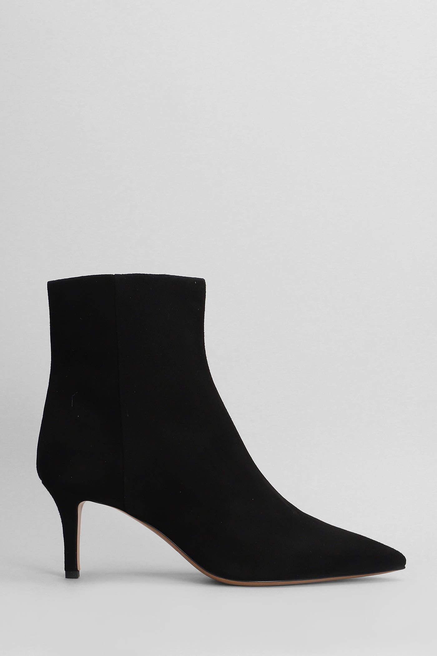 High Heels Ankle Boots In Black Suede