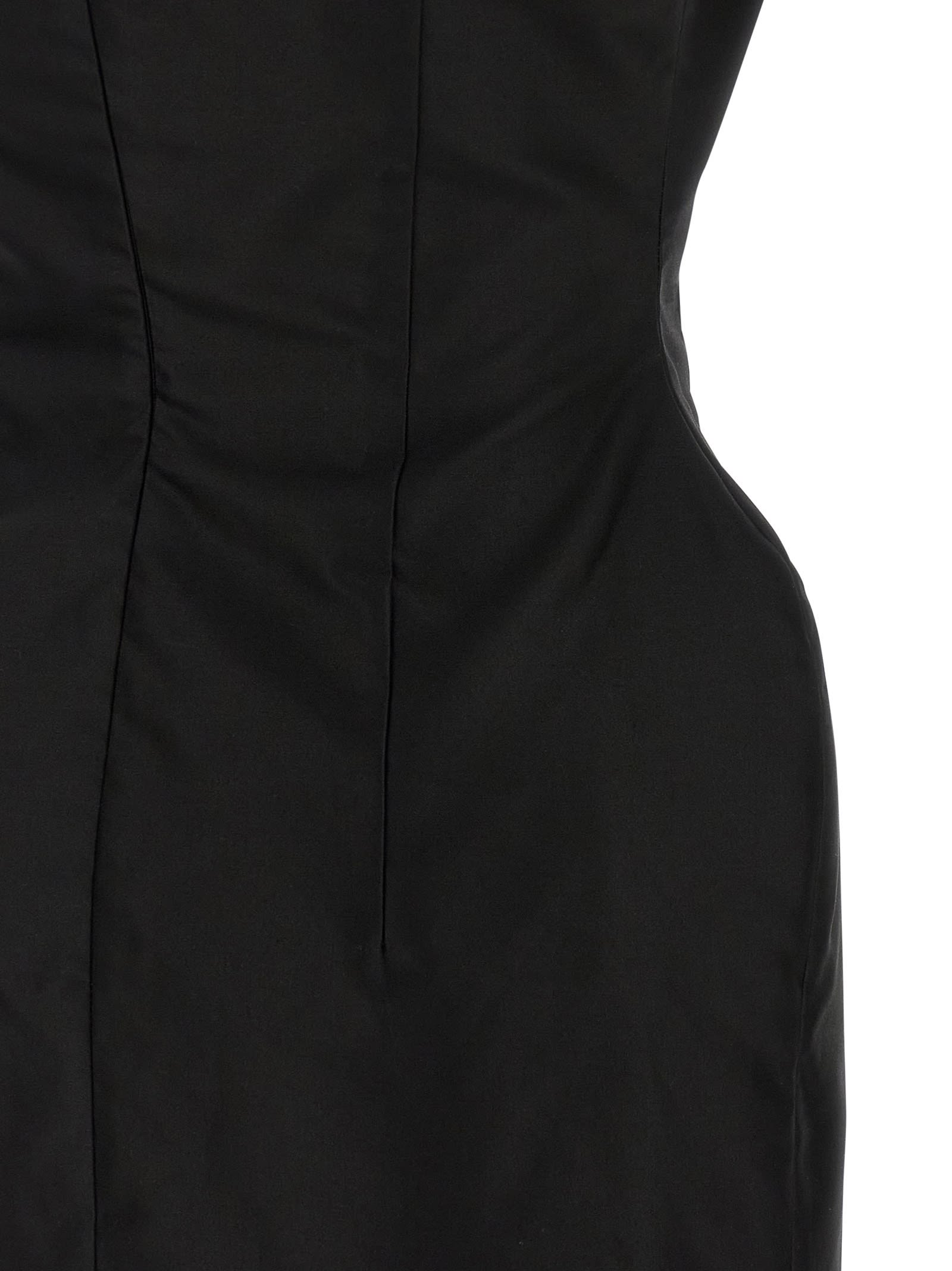 Magda Butrym One Shoulder Fitted Sleeveless Dress In Black