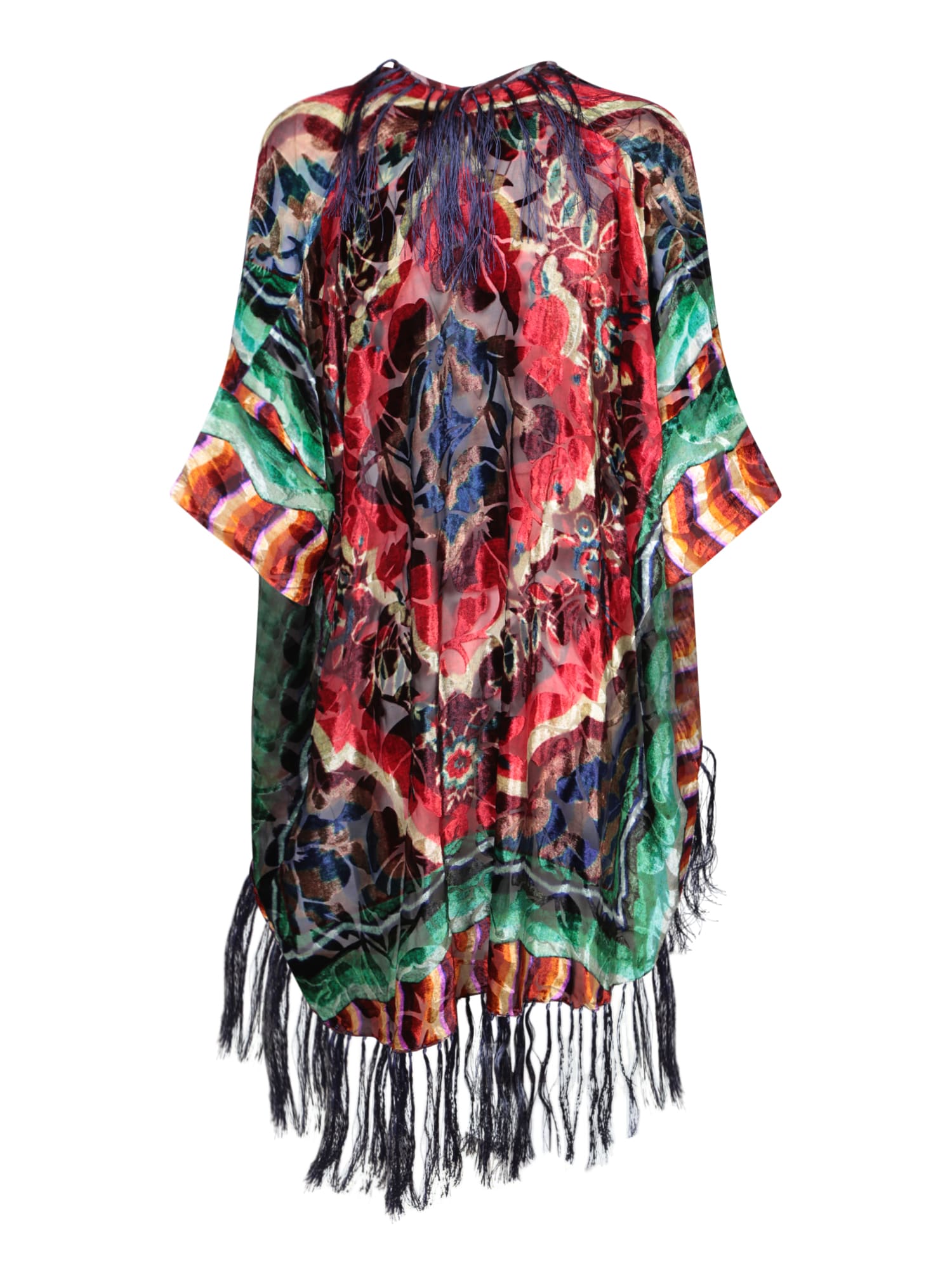 Shop Pierre-louis Mascia Devore Multicolor Cape