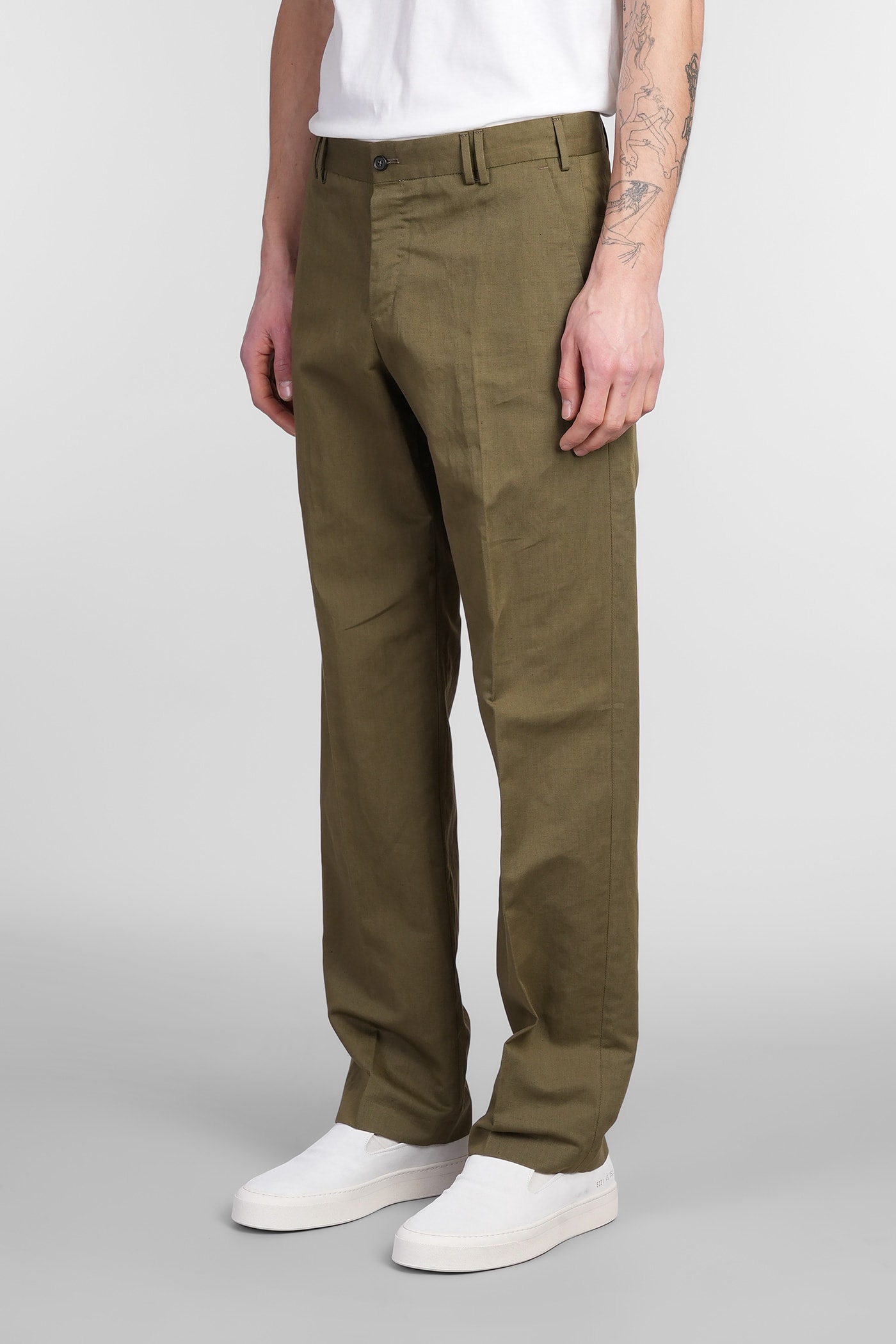 Pt Torino Bp65 Pants In Green Cotton In Green