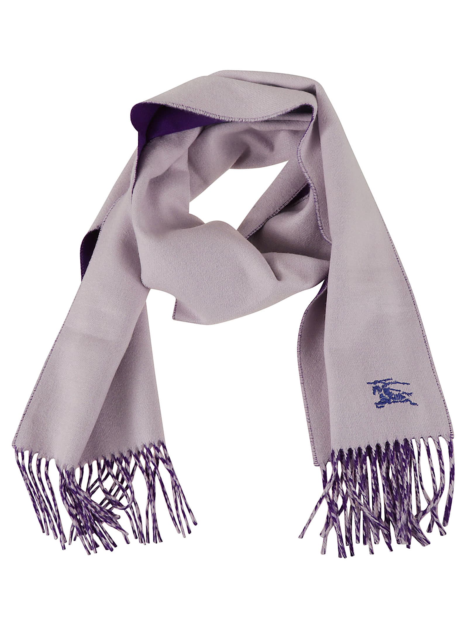 Burberry Embroidered Knight Solid Scarf In Haze/royal