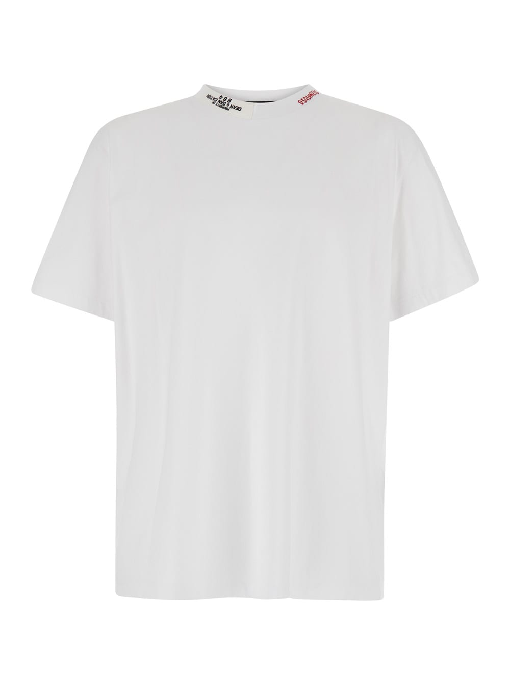 Shop Dsquared2 White T-shirt With Logo Lettering In Cotton Man