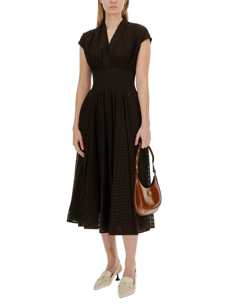 Shop Tory Burch Cotton Dress In Brown