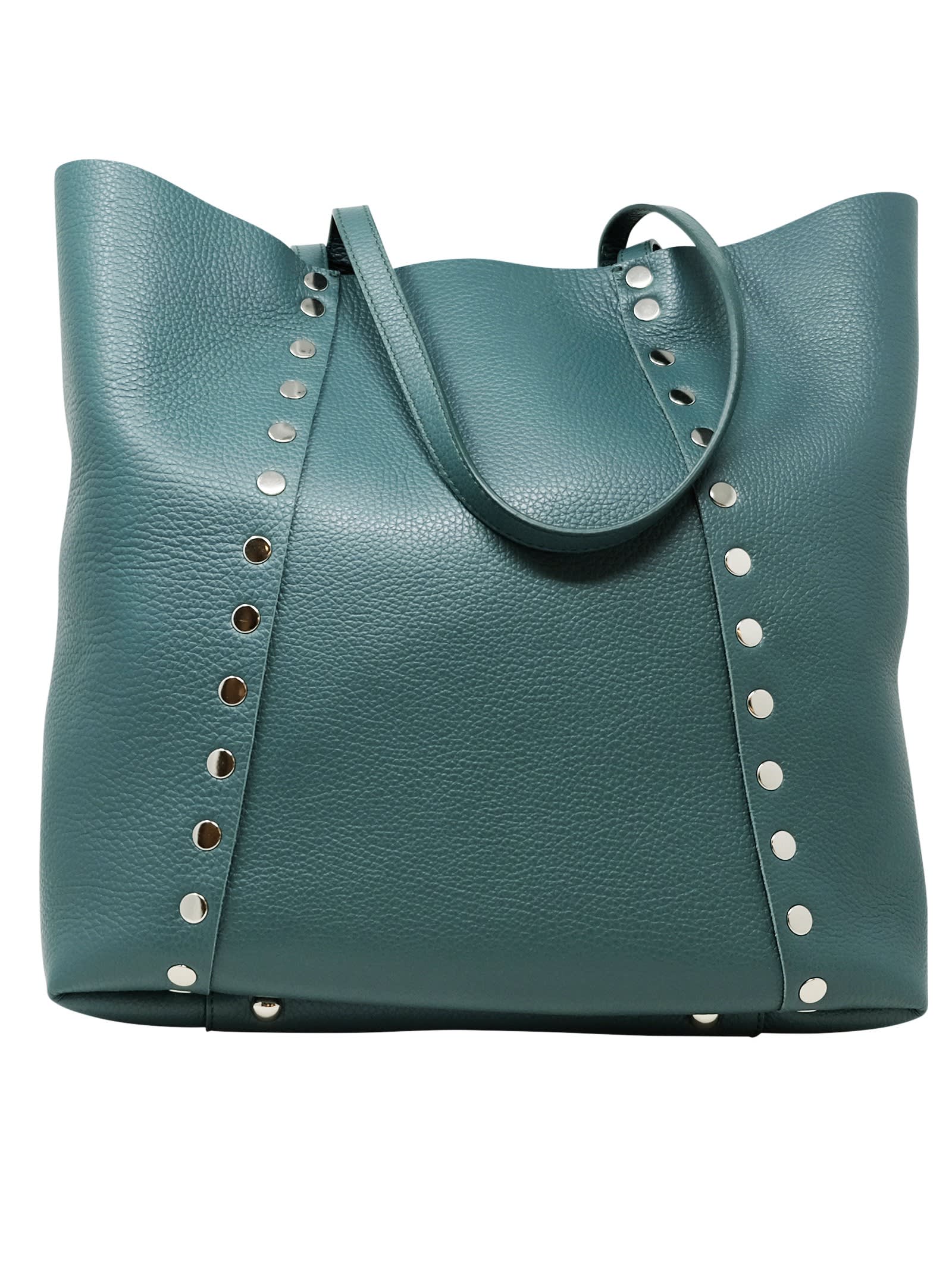 Zanellato 068080-0050000-z0470 Verde Acca Moretta Daily M Leather Handbag In Dark Green