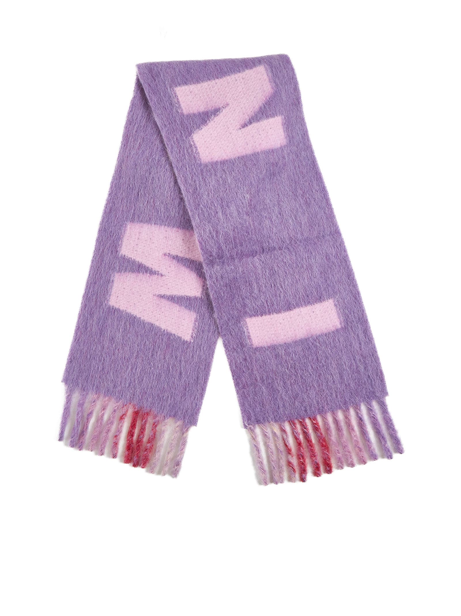 Shop Marni Scarf In Prune Violet