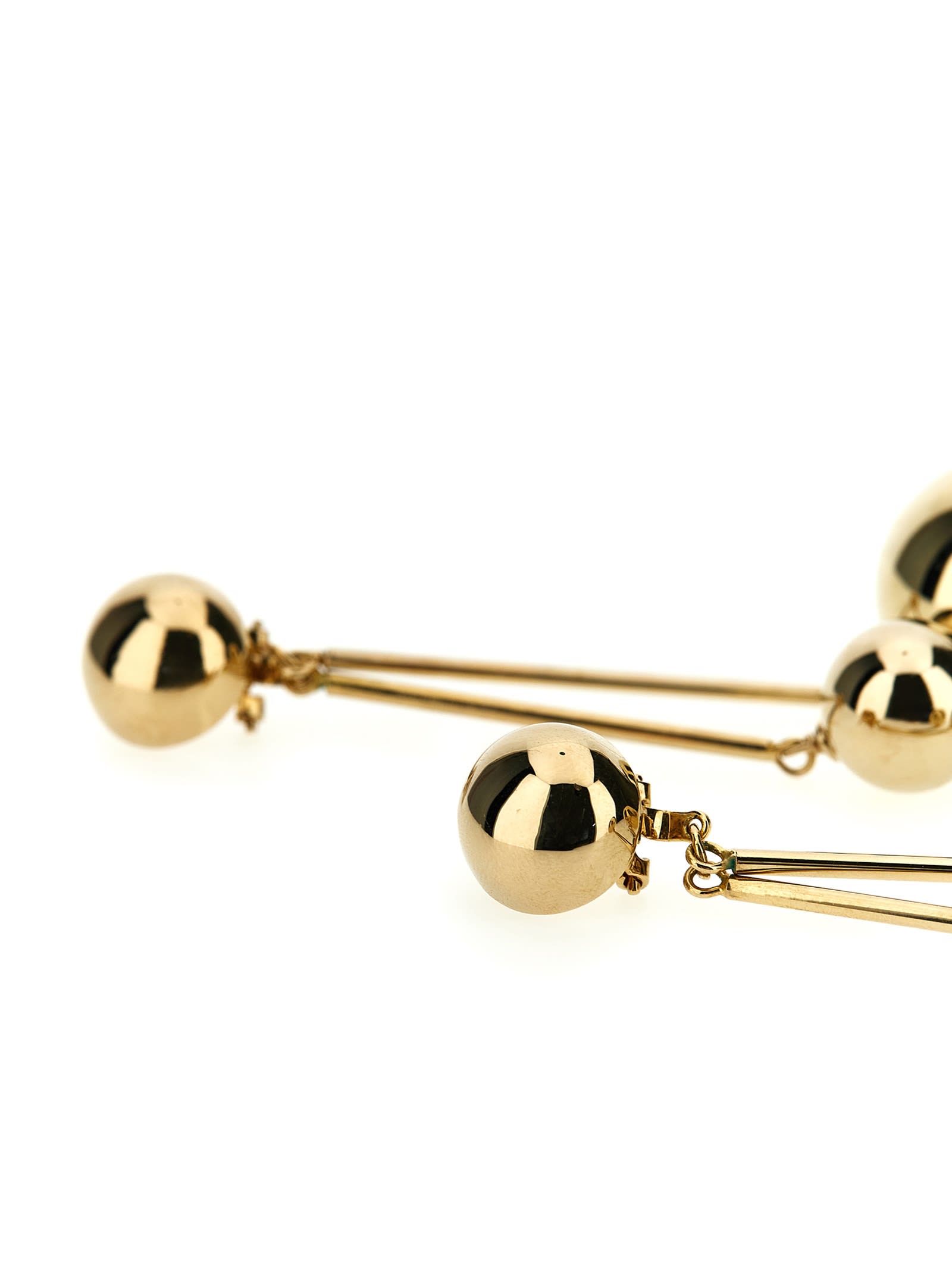 Shop Carolina Herrera Double Gold Ball Earrings