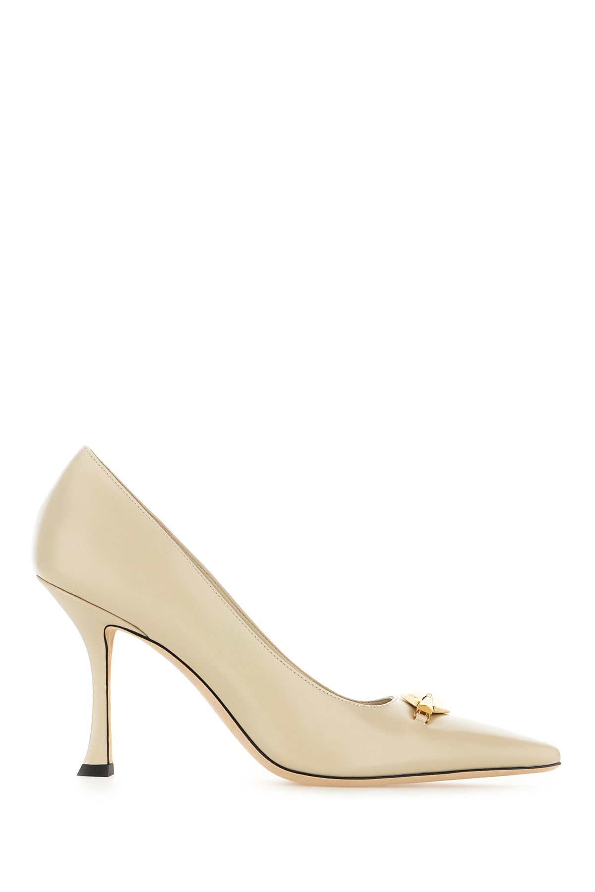 Shop Jimmy Choo Sand Leather Ryker Pumps In Bamboogold