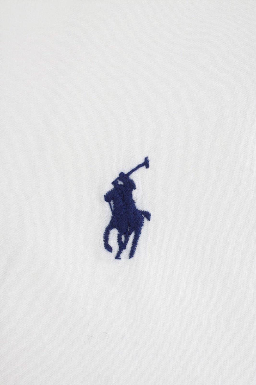 Shop Ralph Lauren Logo Embroidered Long Sleeved Shirt In White