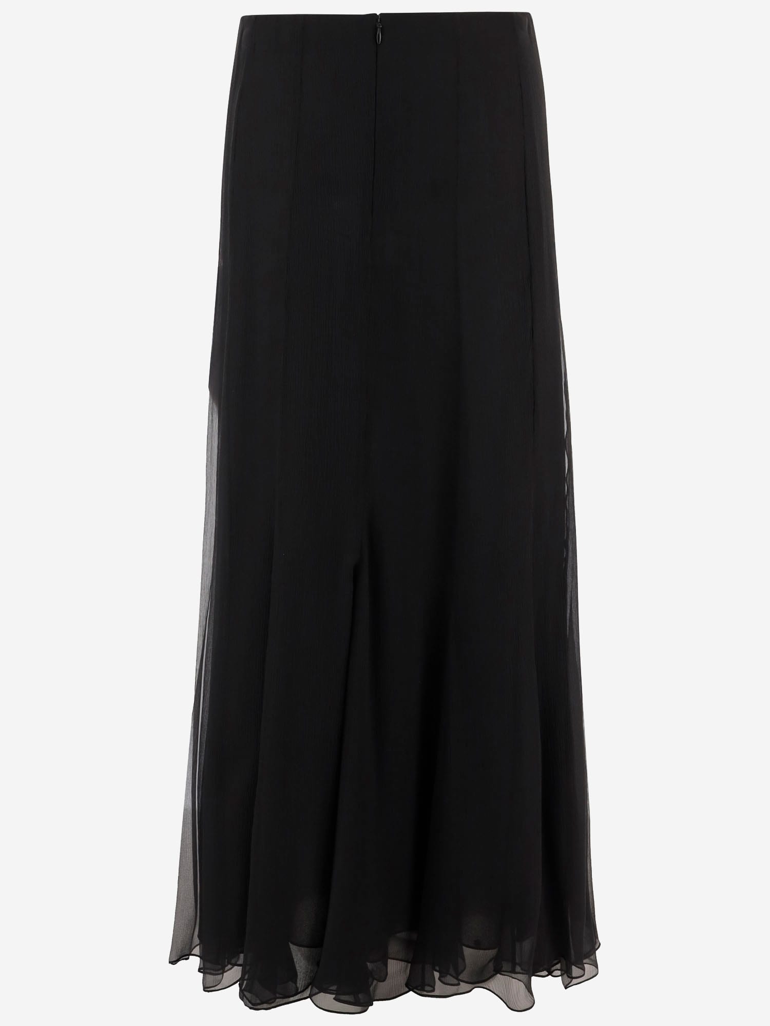 Chloé Organic Silk-mousseline Maxi Skirt In Black