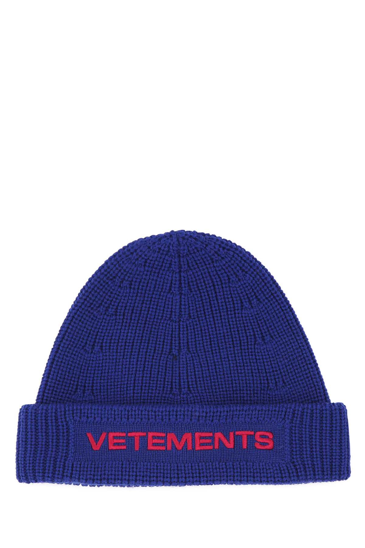 VETEMENTS Blue Wool Beanie Hat