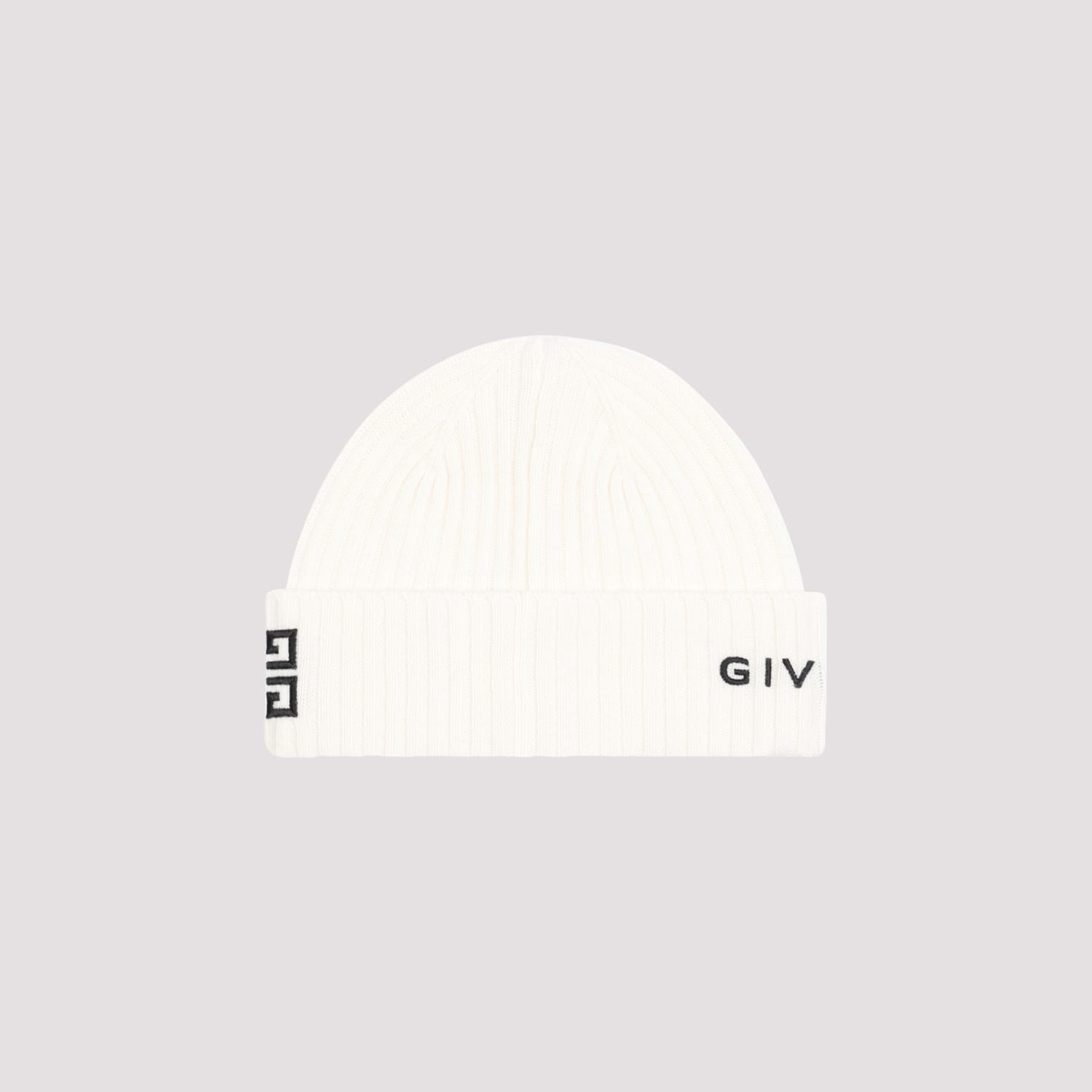 Shop Givenchy 4g Beanie In Ivory Black