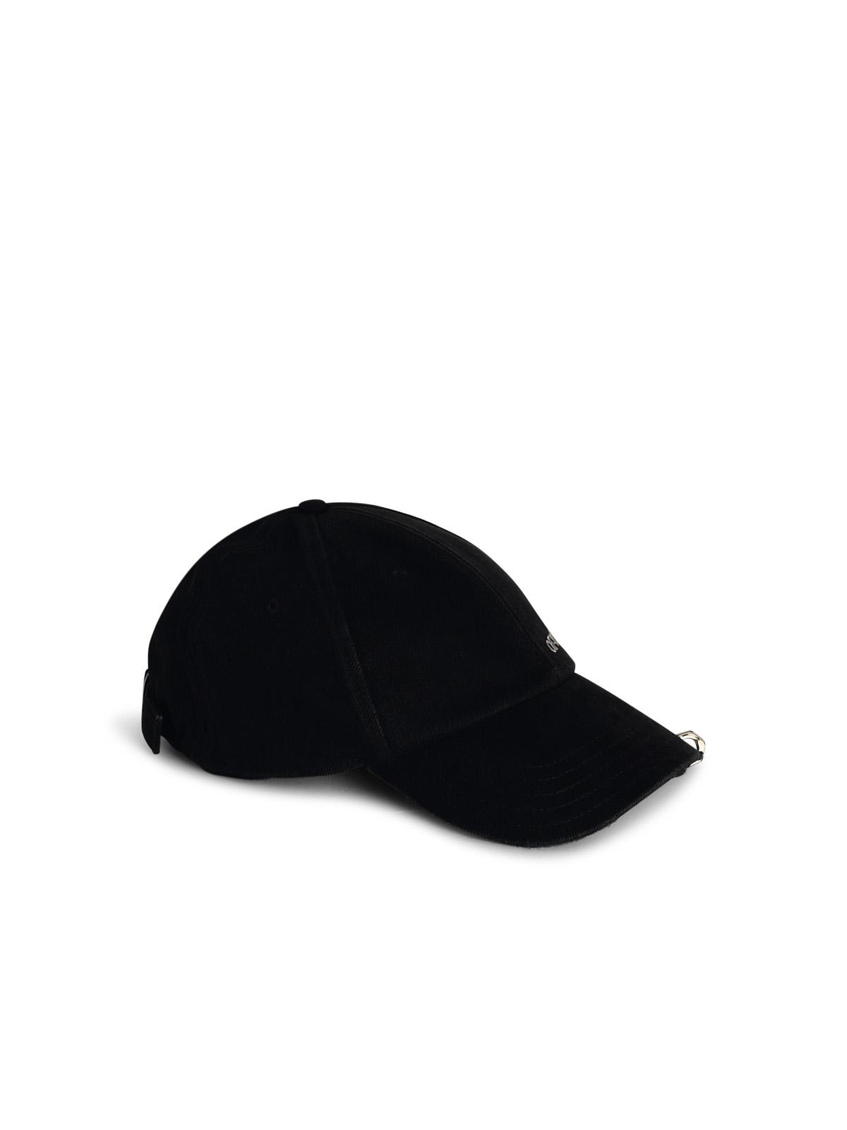 Shop Off-white Black Cotton Cap In Black/black