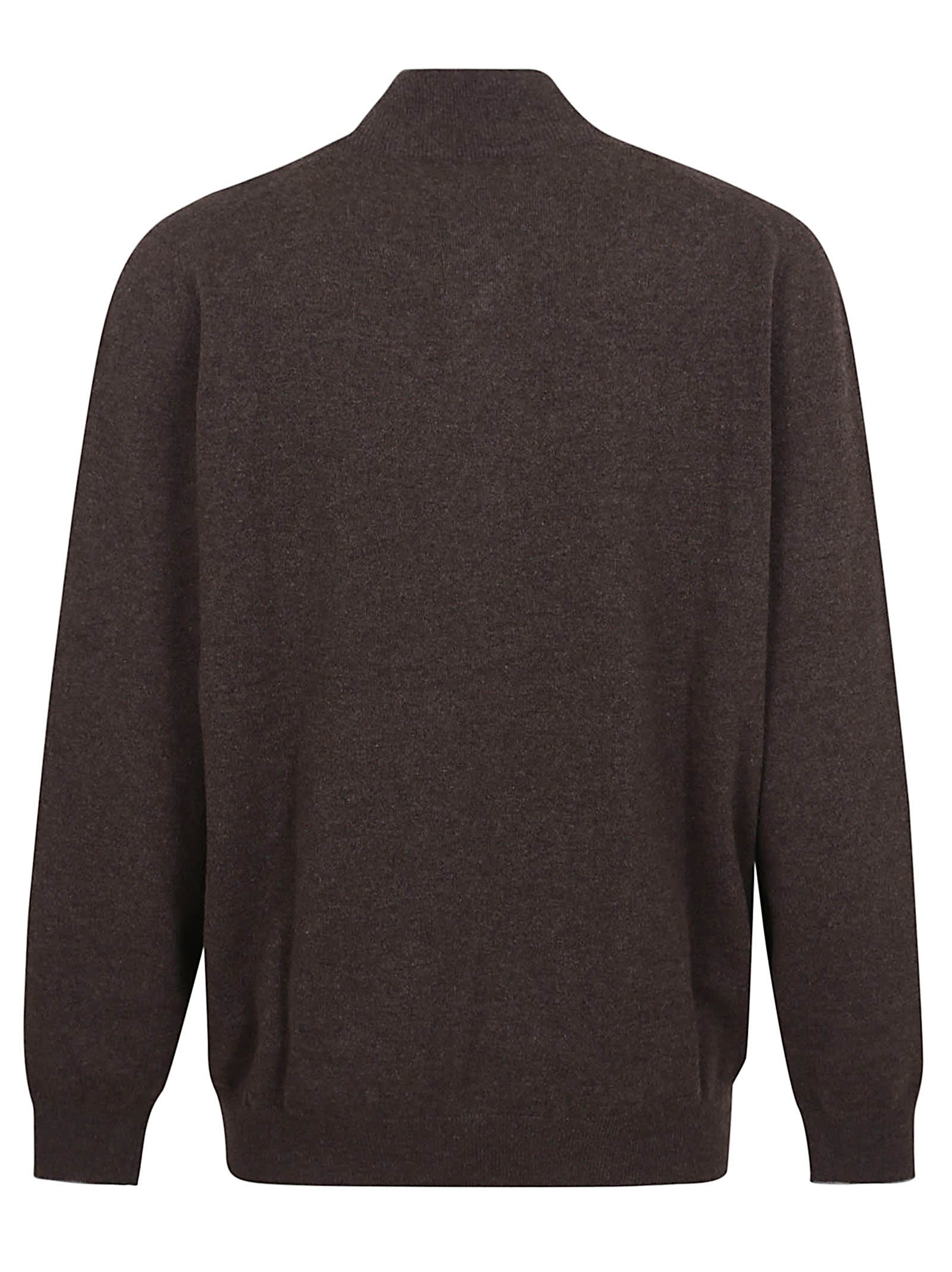 Brunello Cucinelli Cashmere Half-zip Sweater In Brown