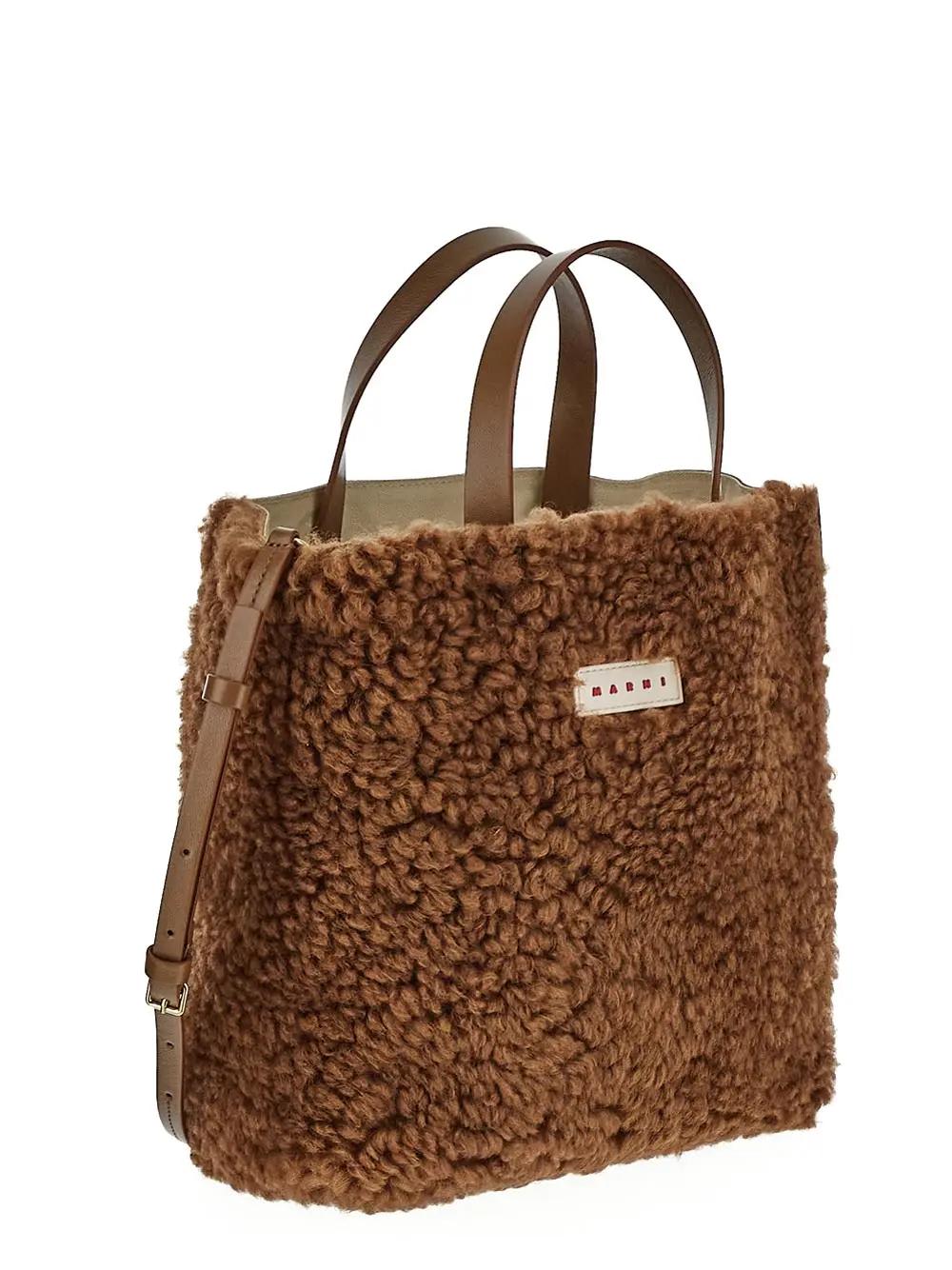Shop Marni Fur Medium Tote Bag