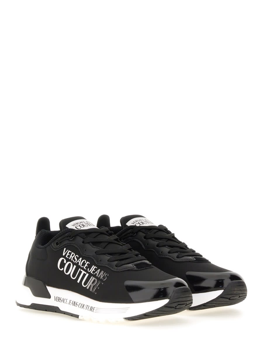 Shop Versace Jeans Couture Sneaker With Logo In Black