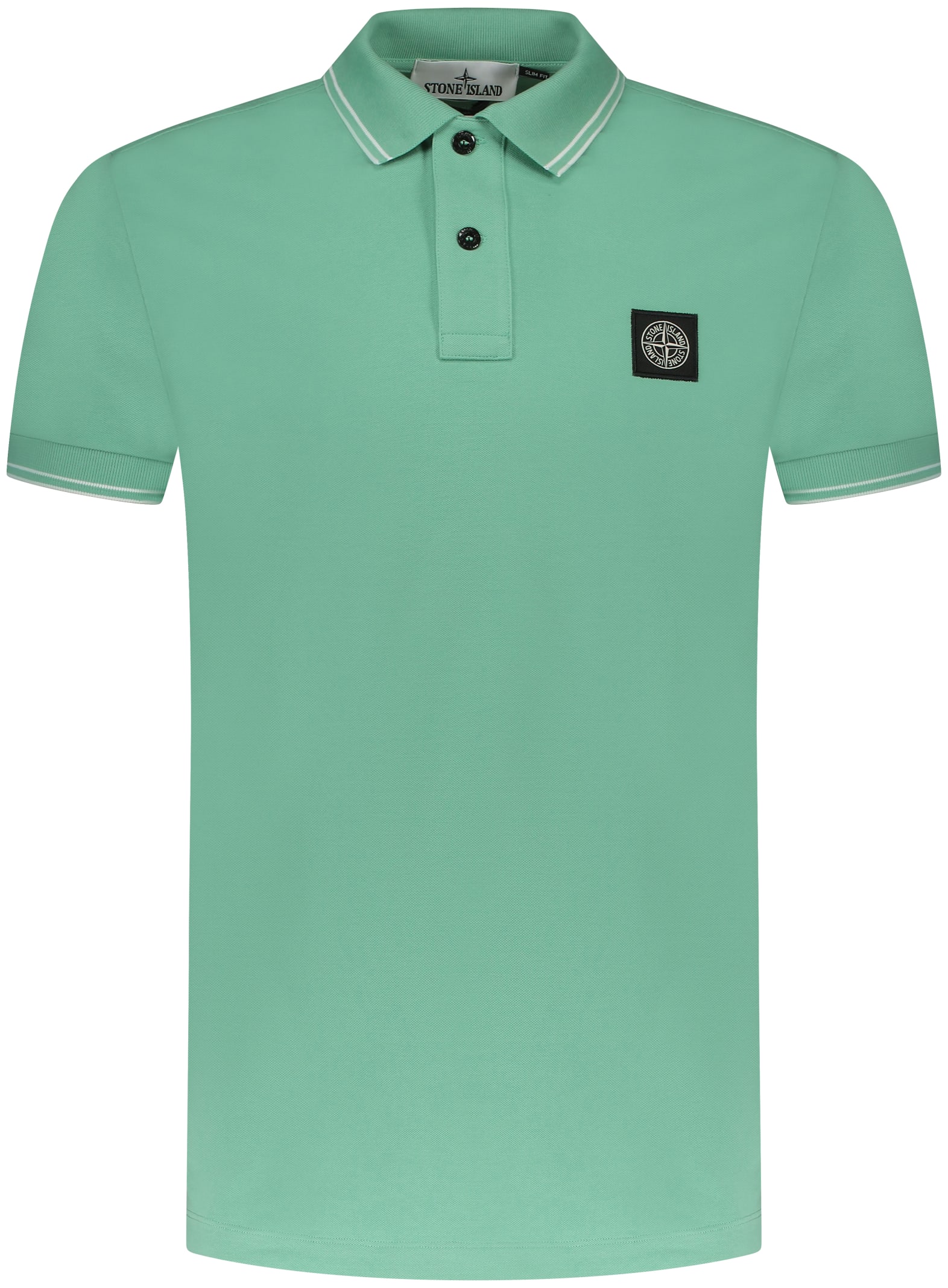 Shop Stone Island 2sc18 Cotton Polo Shirt In Verde