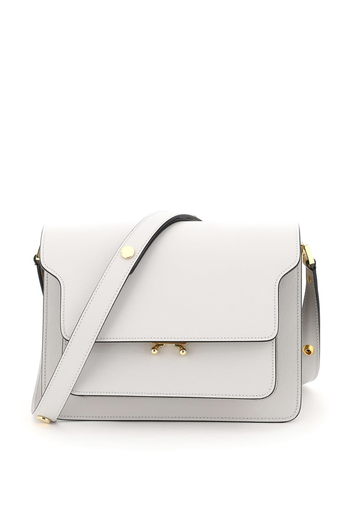 TRUNK medium bag in grey saffiano leather