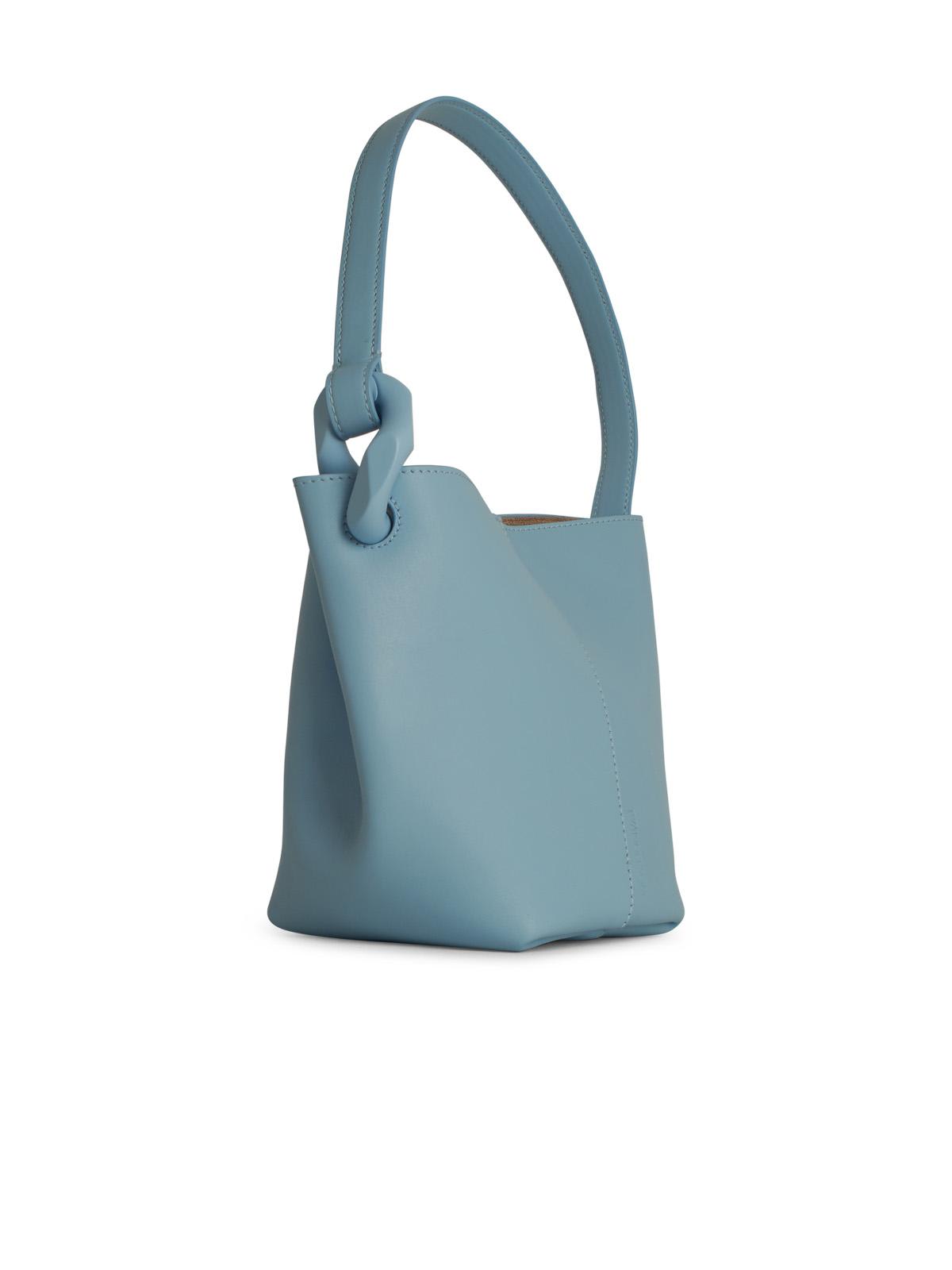 Jw Anderson 'corner' Bucket Bag Leather In Blue