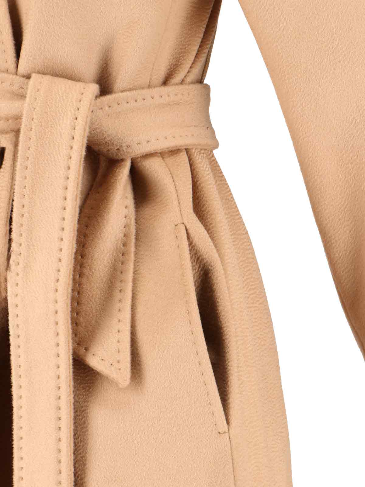 Max Mara Long Length Belted Waist Jacket In Brown