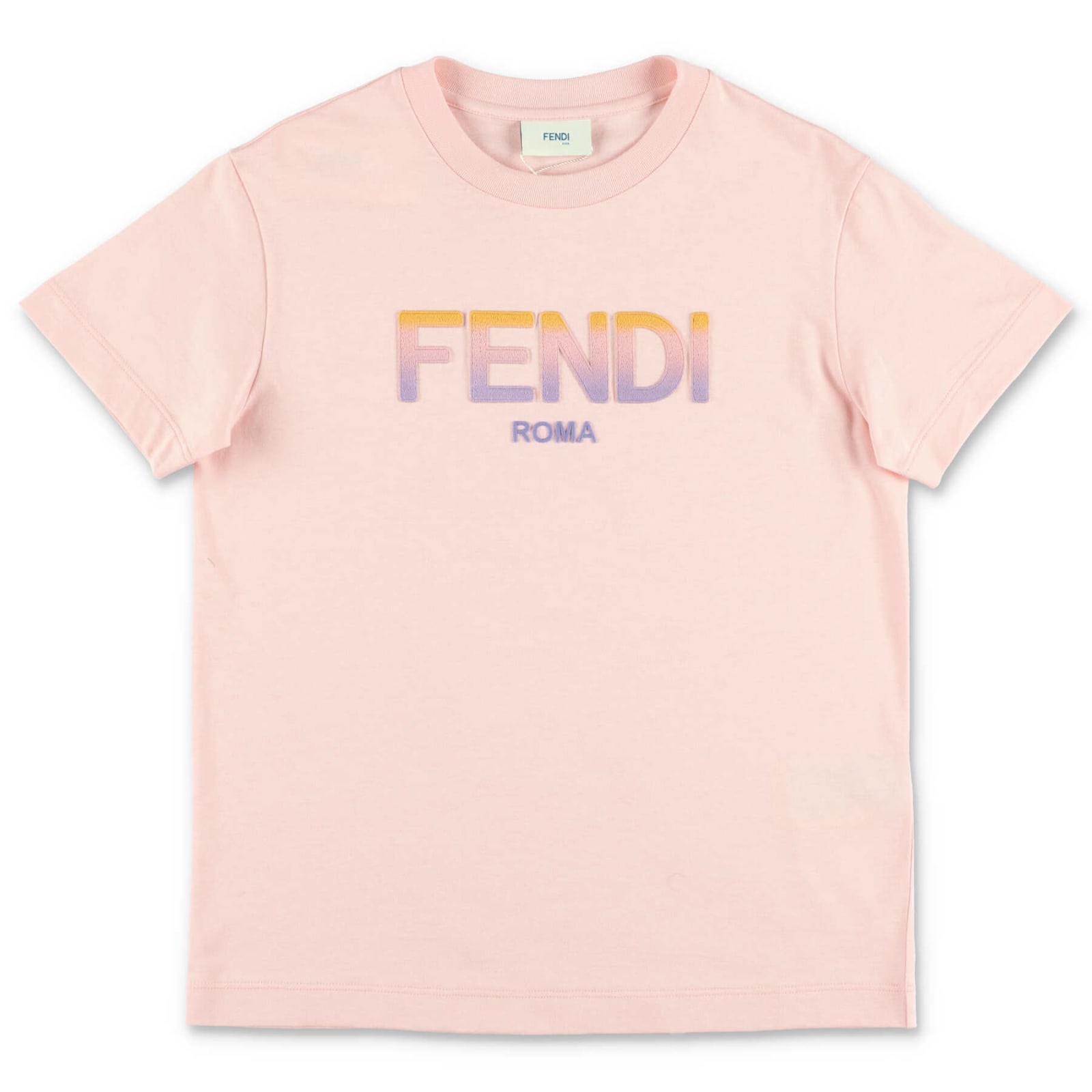 Fendi T-shirt Rosa In Jersey Di Cotone