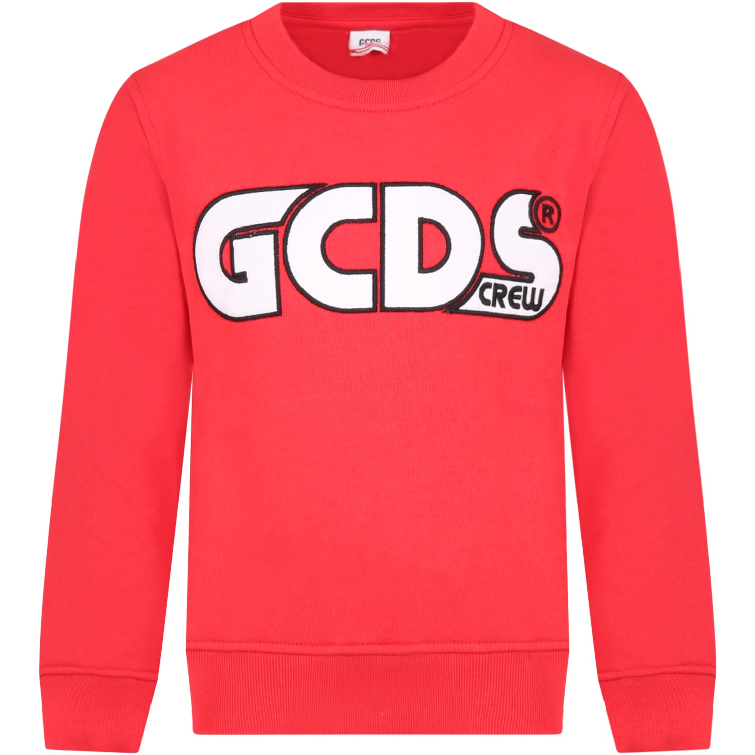 GCDS Mini Red Sweatshirt For Kids With Logo