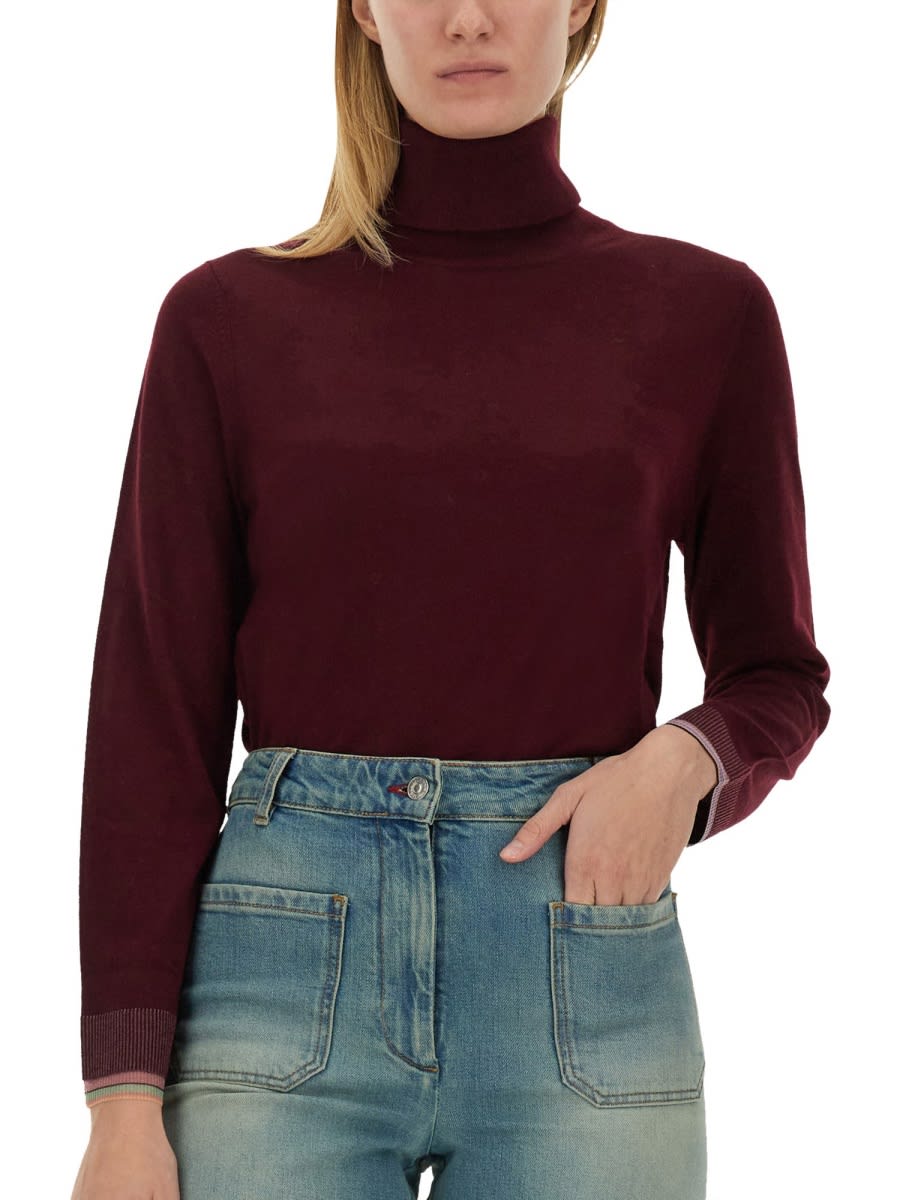 Shop Ps By Paul Smith Turtleneck Shirt In Bordeaux