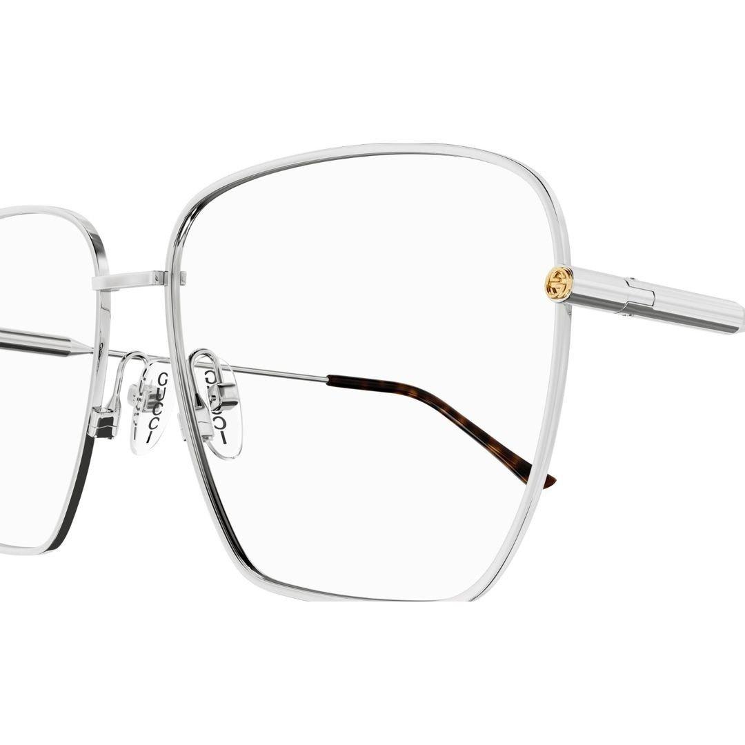 Shop Gucci Rectangle Frame Glasses In 002 Silver Silver Transpa