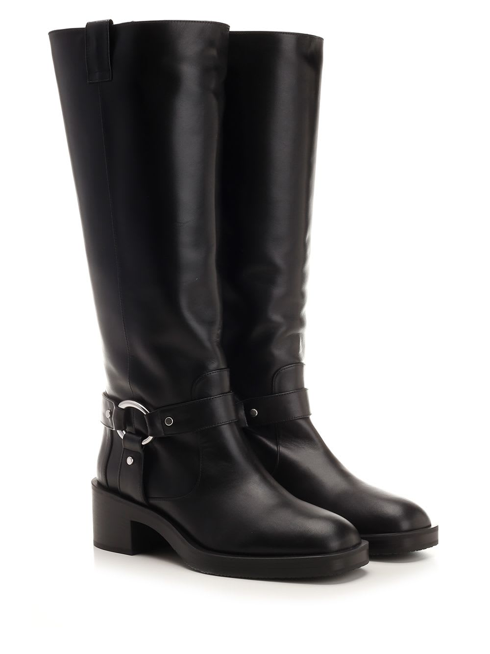 Shop Stuart Weitzman Biker Jax Knee-high In Black