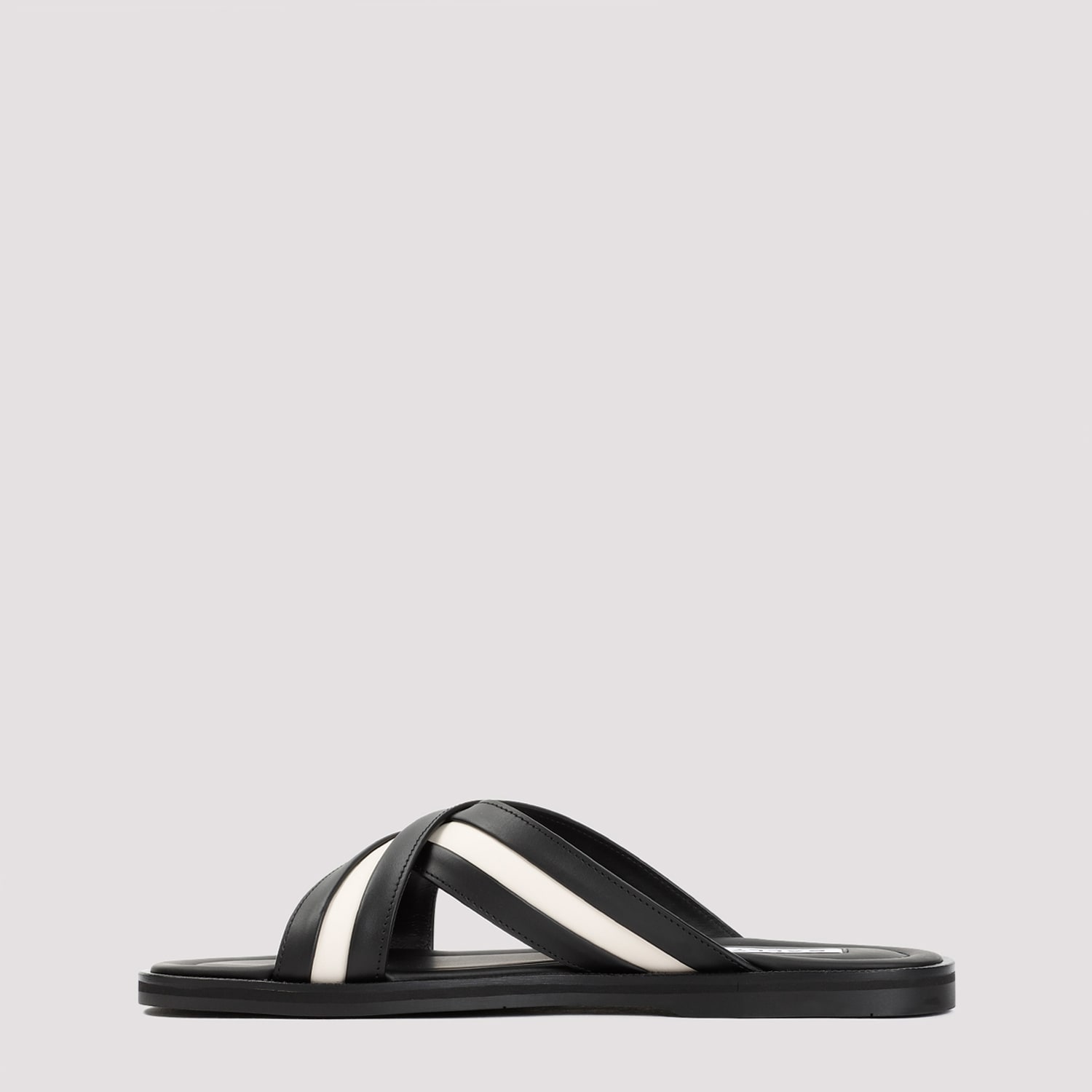 Bally Logo Stripe Slides In Black Bone