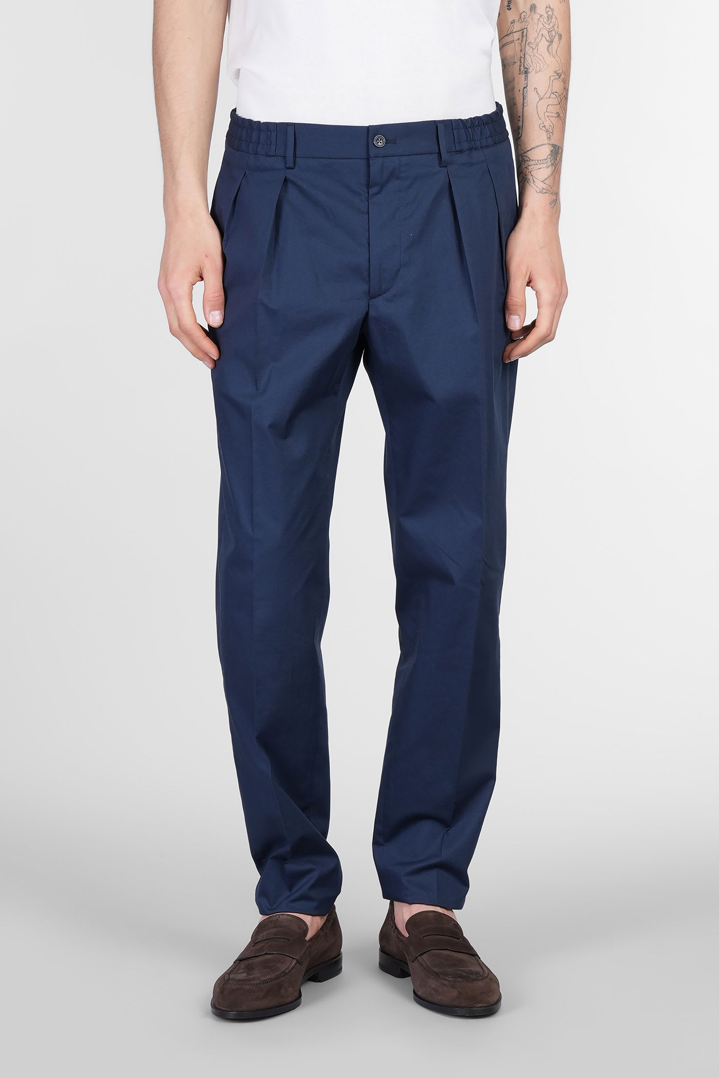 Tagliatore 0205 P-gord24 Pants In Blue Cotton