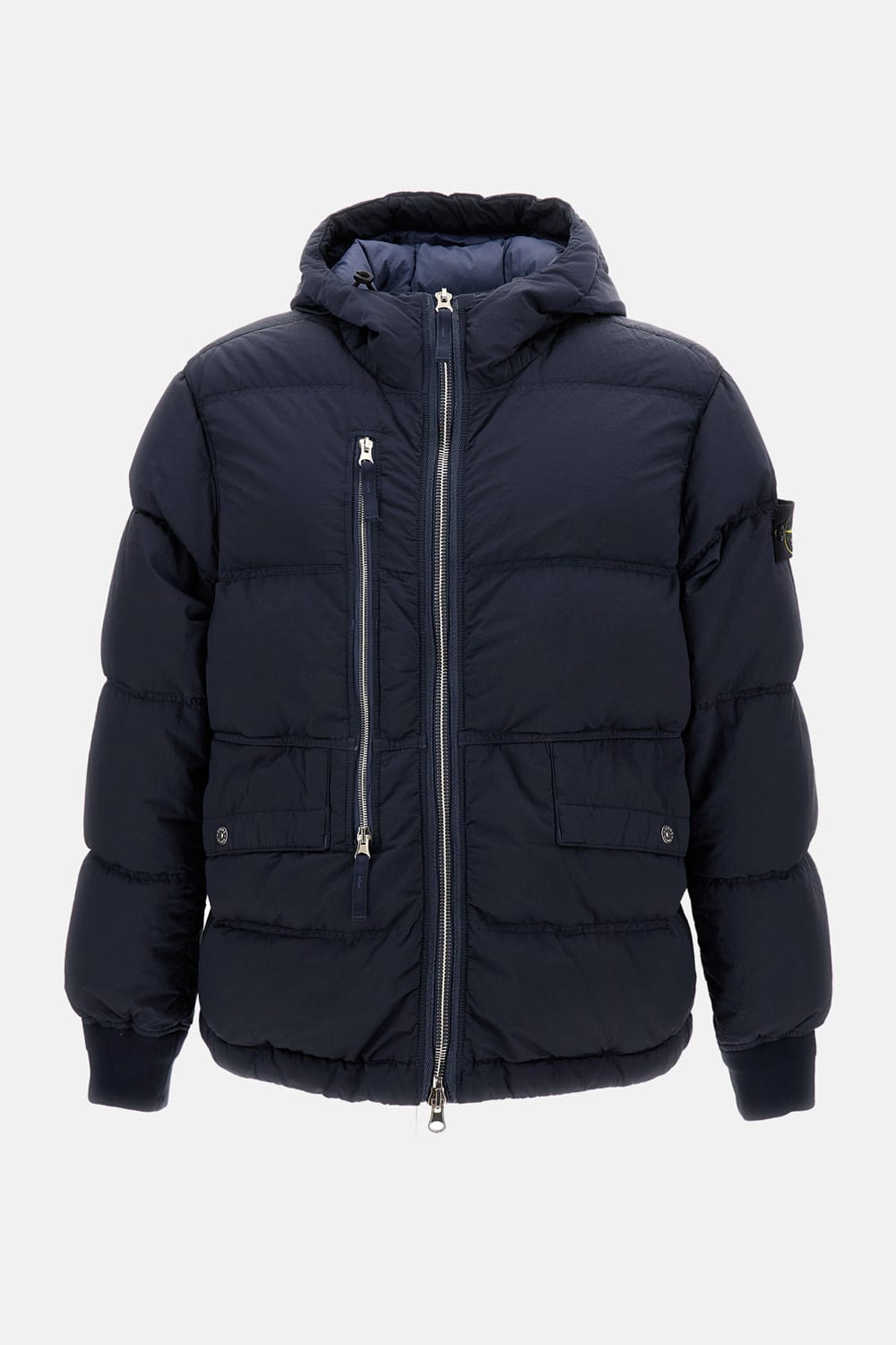 Stone Island Nylon Down Jacket In Blue