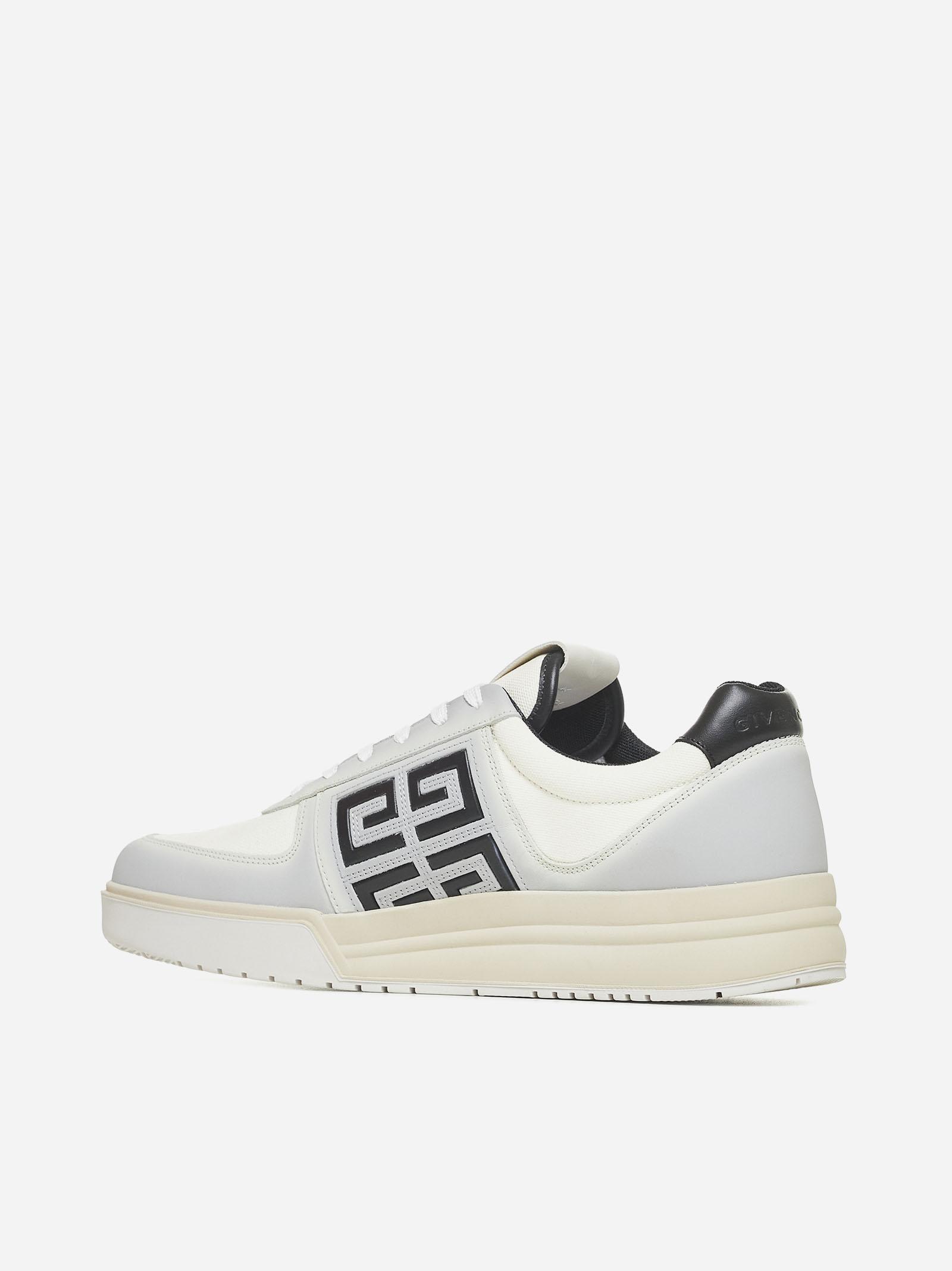 Shop Givenchy G4 Leather And Fabric Sneakers In Black