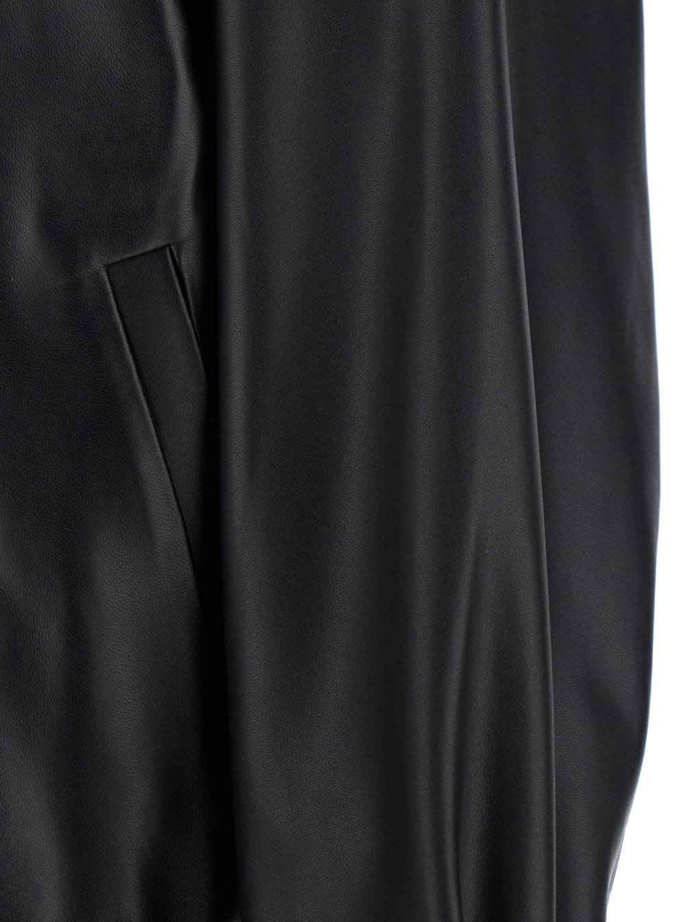 Tonywack Black Jacket With Classic Collar And Elastic Waist In Leather Man In Black
