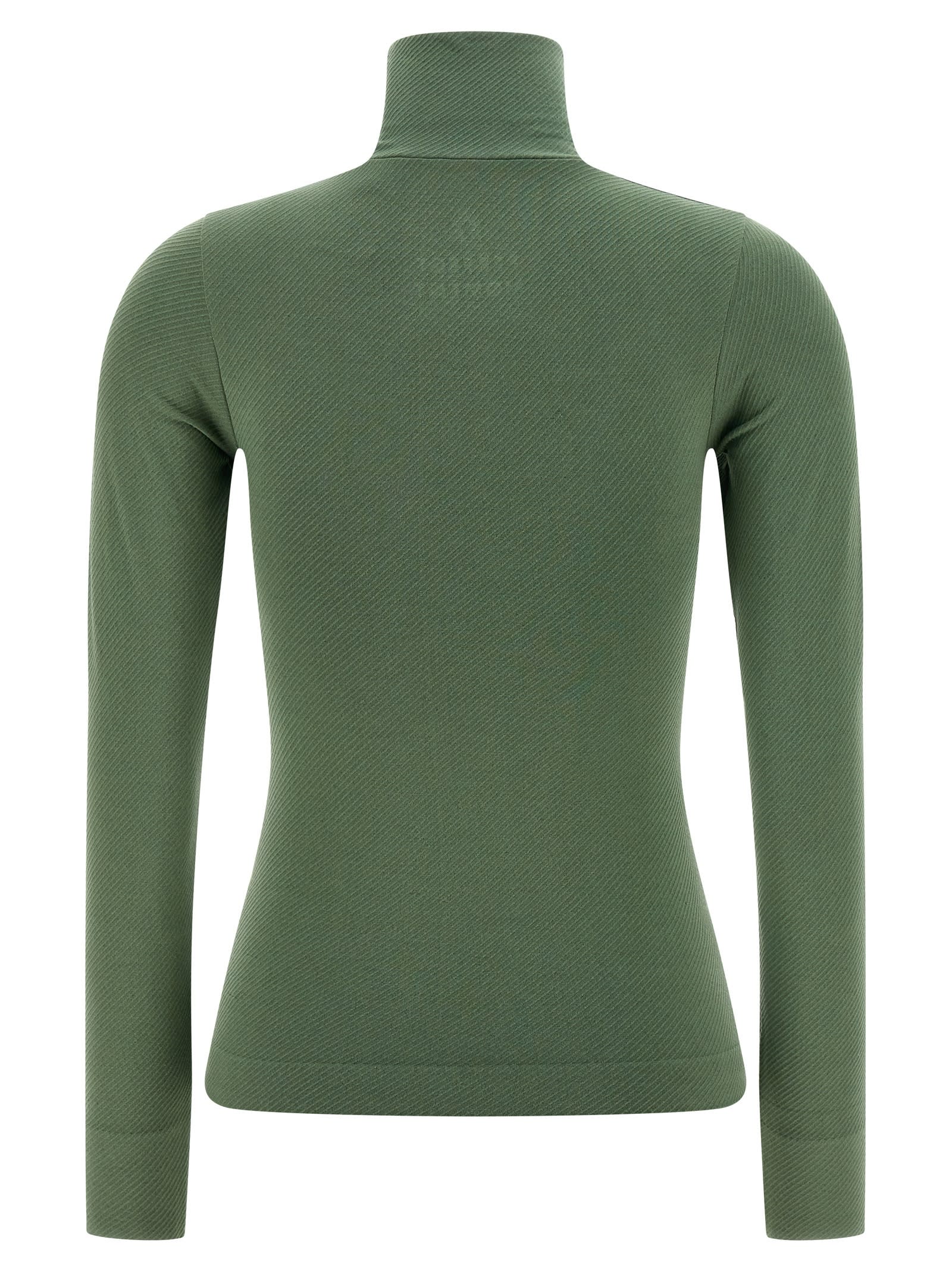 Perfect Moment Thermal Long Sleeve Turtleneck Top In Green