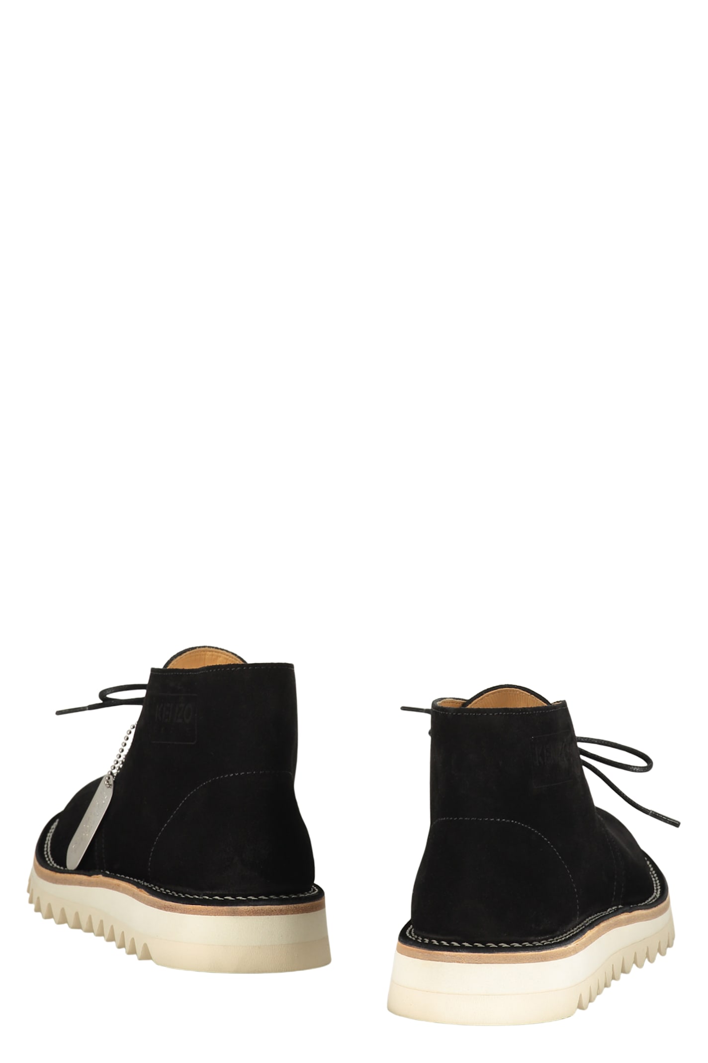 Kenzo Wave Lace-up Ankle-boots In Black
