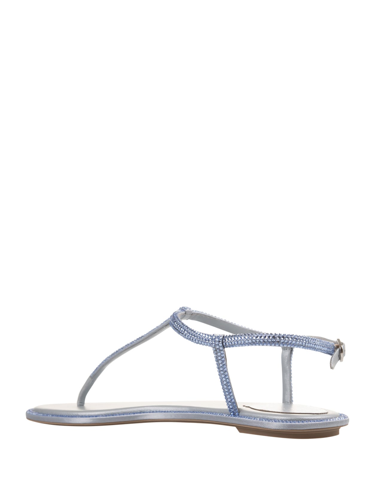 Shop René Caovilla Light Blue Diana Low Jewel Sandals