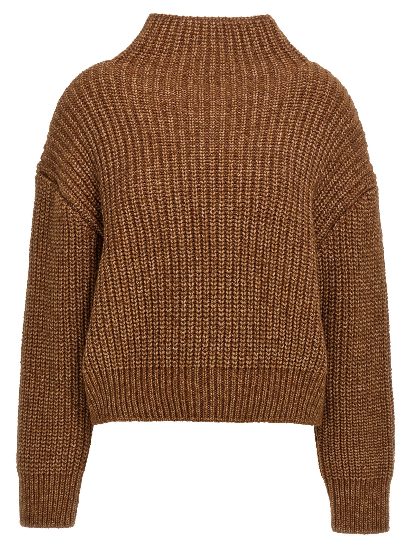 Shop Alberta Ferretti High Neck Sweater In Orange