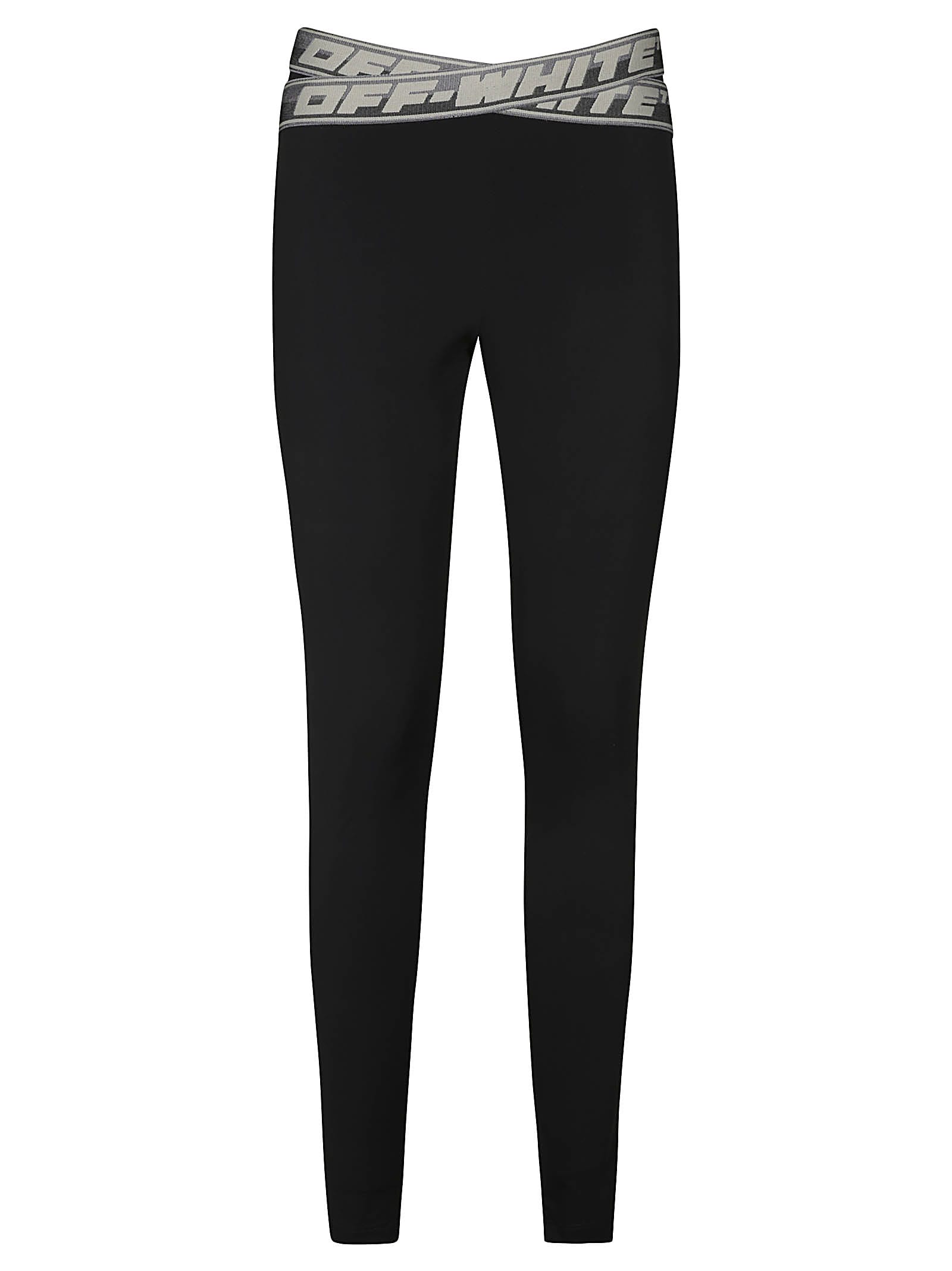 Off-White Black Stretch Logo Fabric Leggings