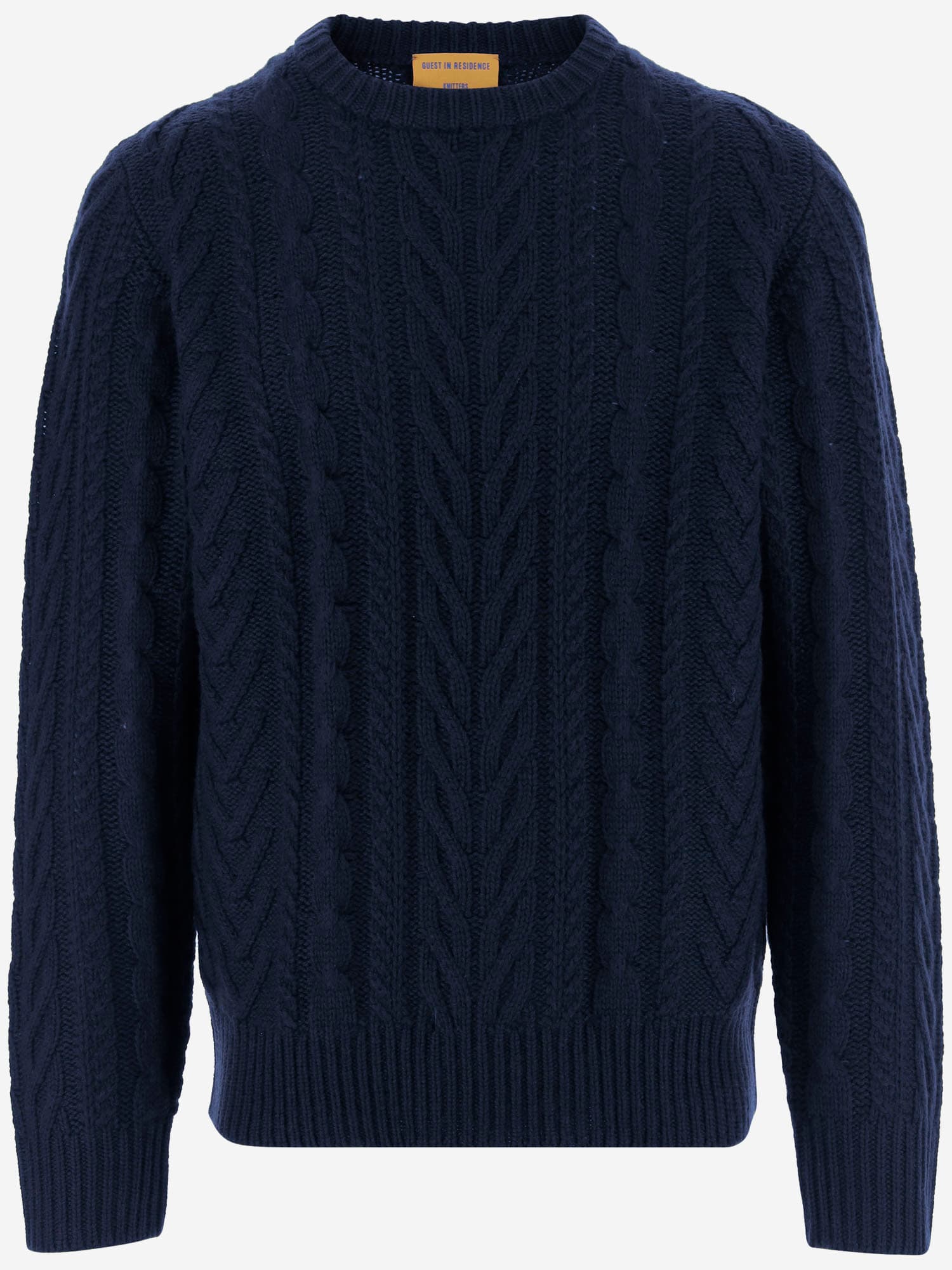 Guest In Residence Cashmere Sweater With Cable Knit In Blue