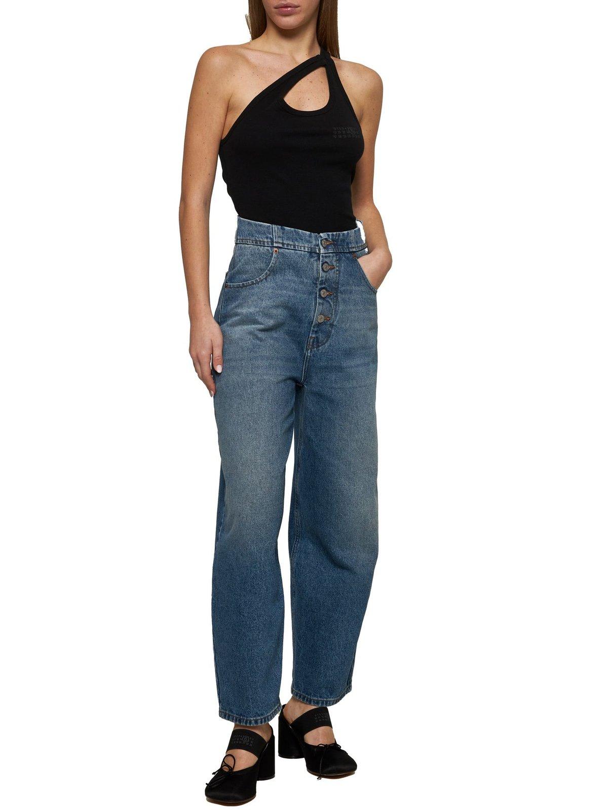 Shop Mm6 Maison Margiela Strap-detailed Open-back Tank Top In Black