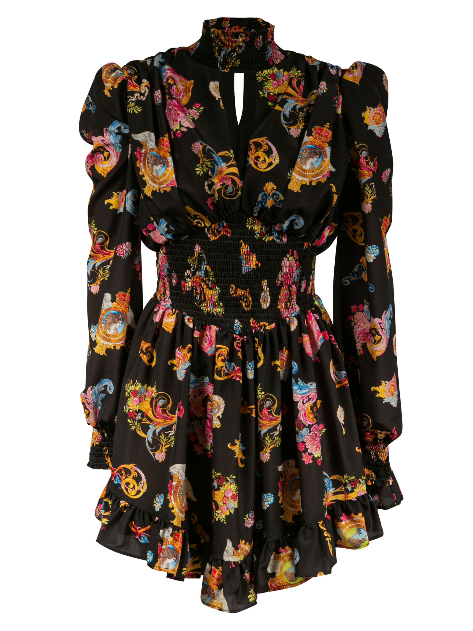 Versace Jeans Couture Printed Ruffled Dress