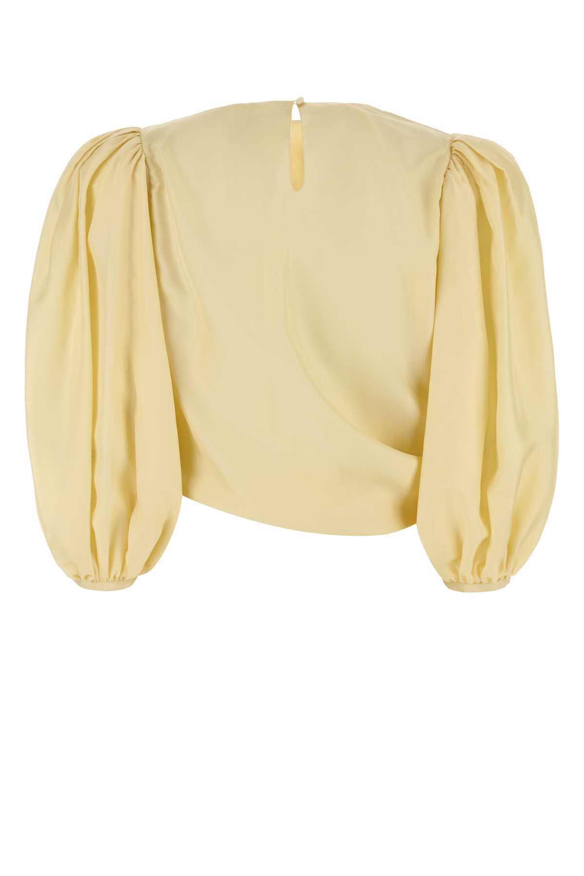 Shop Chloé Pastel Yellow Satin Blouse In Powderyellow