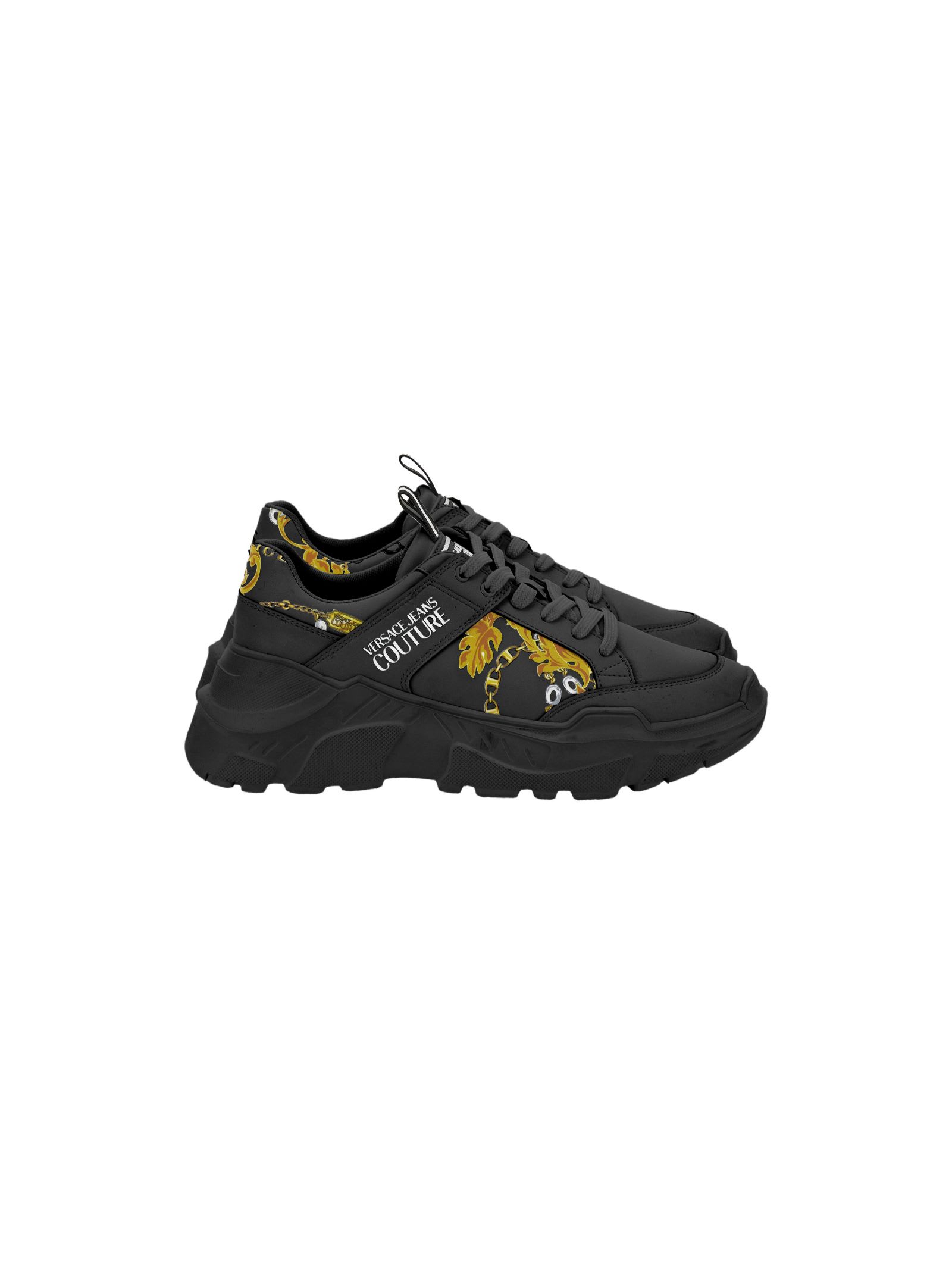 Shop Versace Jeans Couture Mens Sneakers In Black