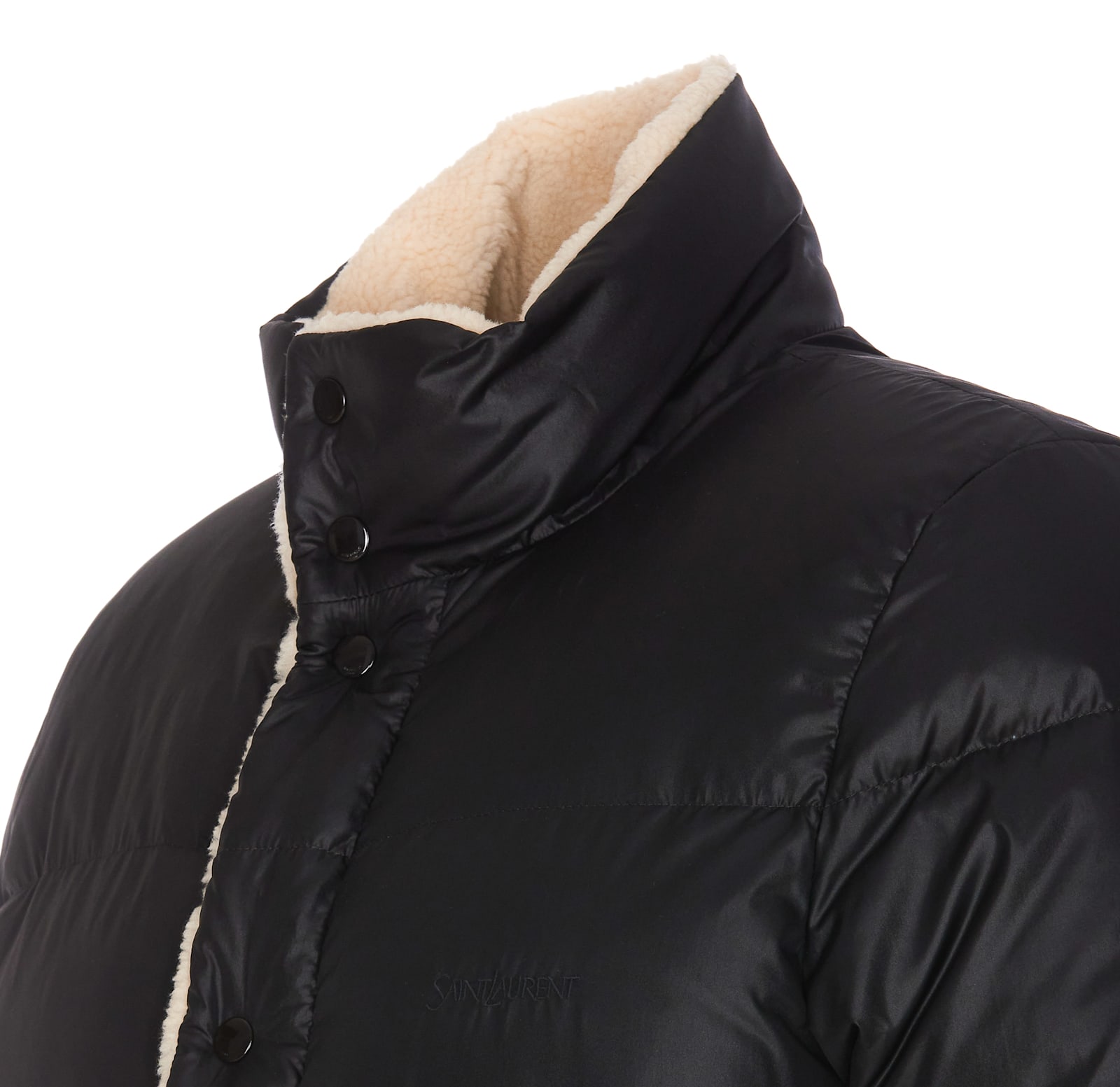 Shop Saint Laurent Down Jacket In Black