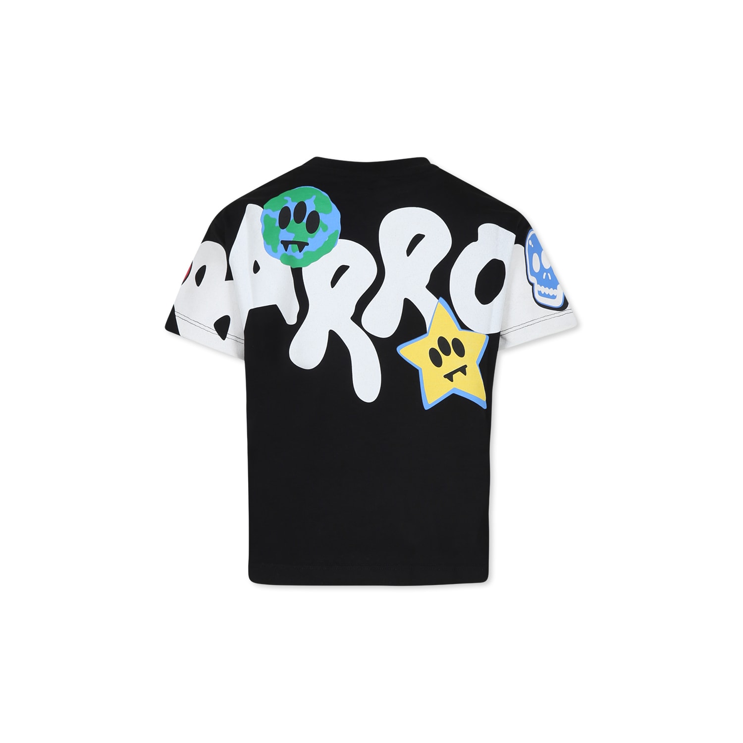 BARROW BLACK T-SHIRT FOR KIDS WITH SMILEY 