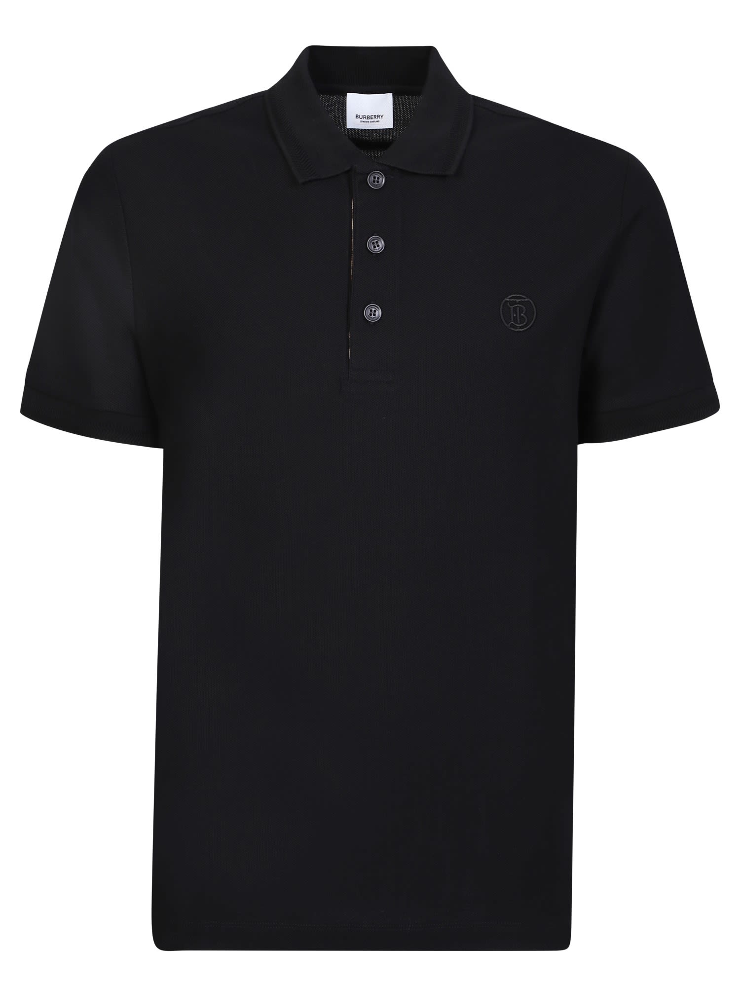 Shop Burberry Tb Monogram Polo In Black