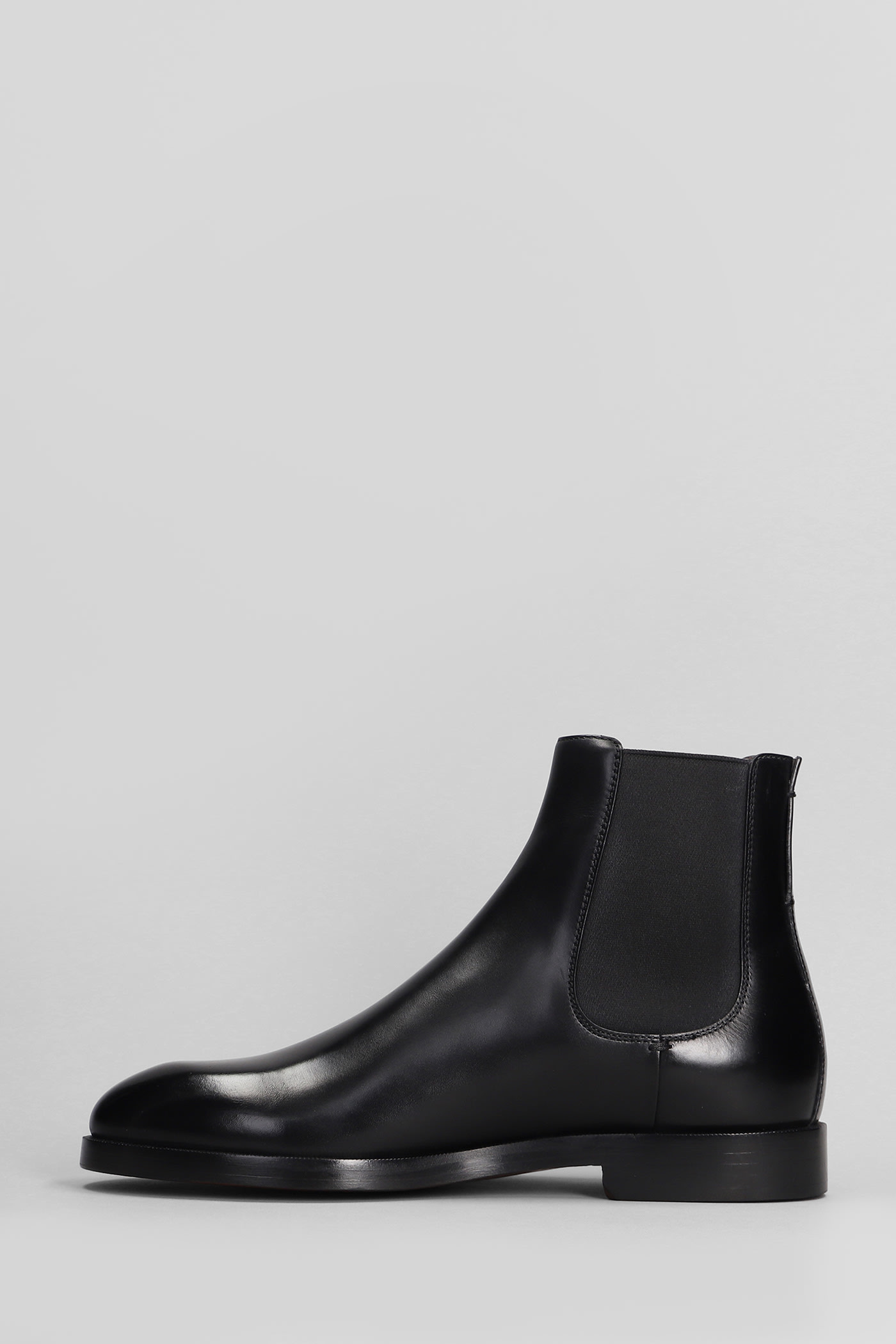 Shop Zegna Torino Ankle Boots In Black Leather